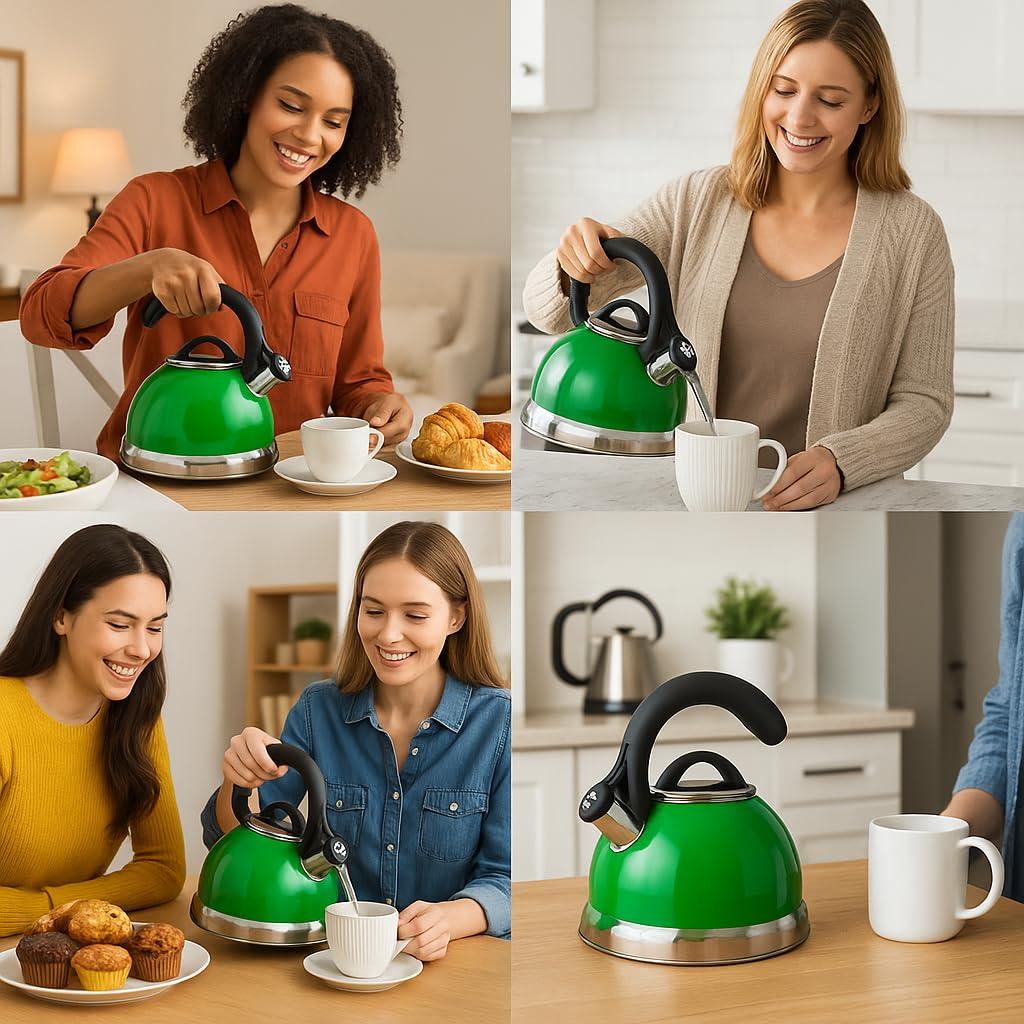 Creative Home Creative Home 2.6 Quarts Stainless Steel Whistling Stovetop Tea Kettle