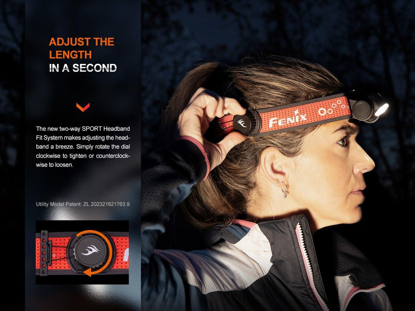 Fenix HM65R-T V2.0 1600 Lumen Rechargeable Trail Running Headlamp (Black) + LumenTac Organizer