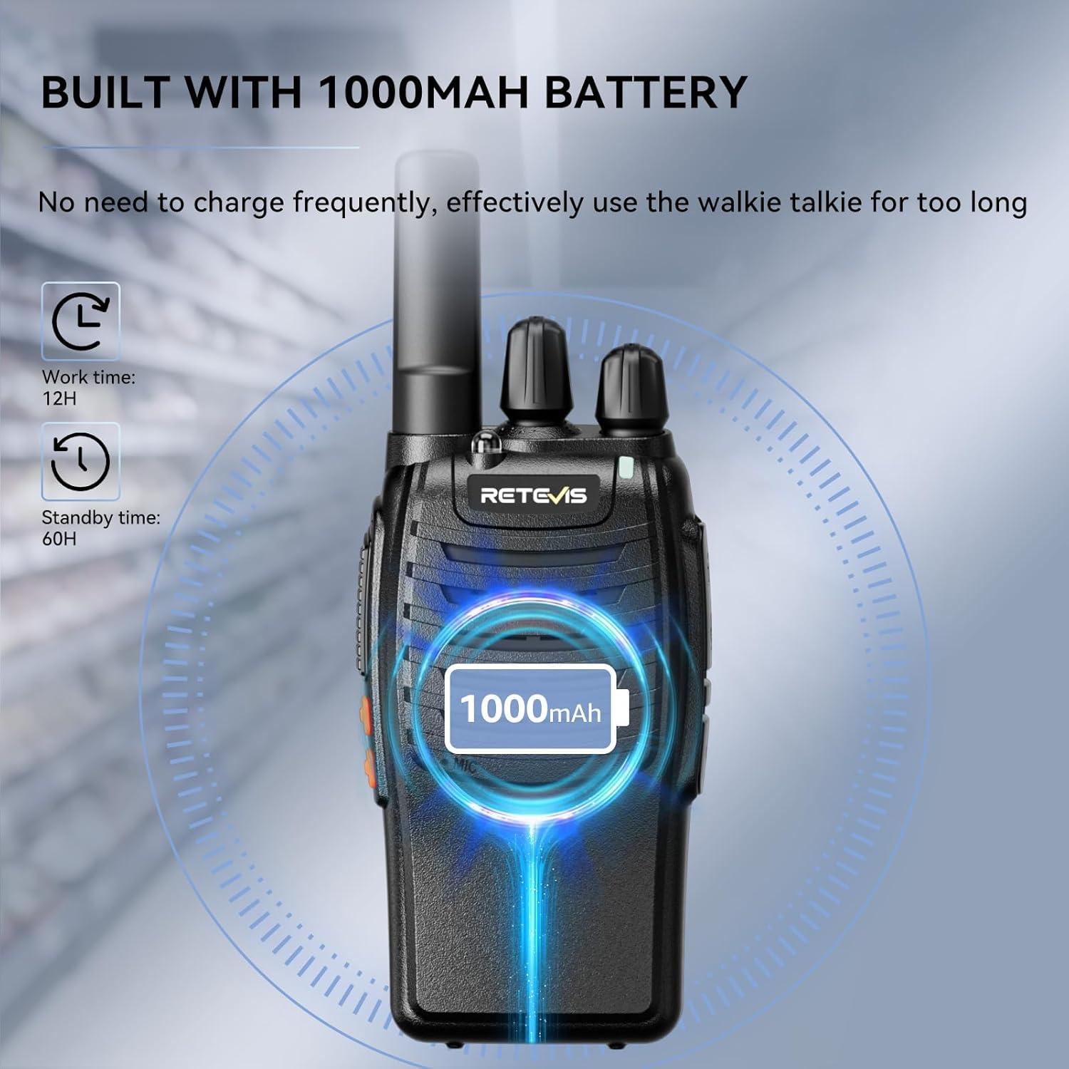 Retevis H-777 2 Way Radios, Walkie Talkies for Adults, Rechargeable Long Range Two Way Radio, Shock Resistant, Short Antenna for Business Education(10 Pack)