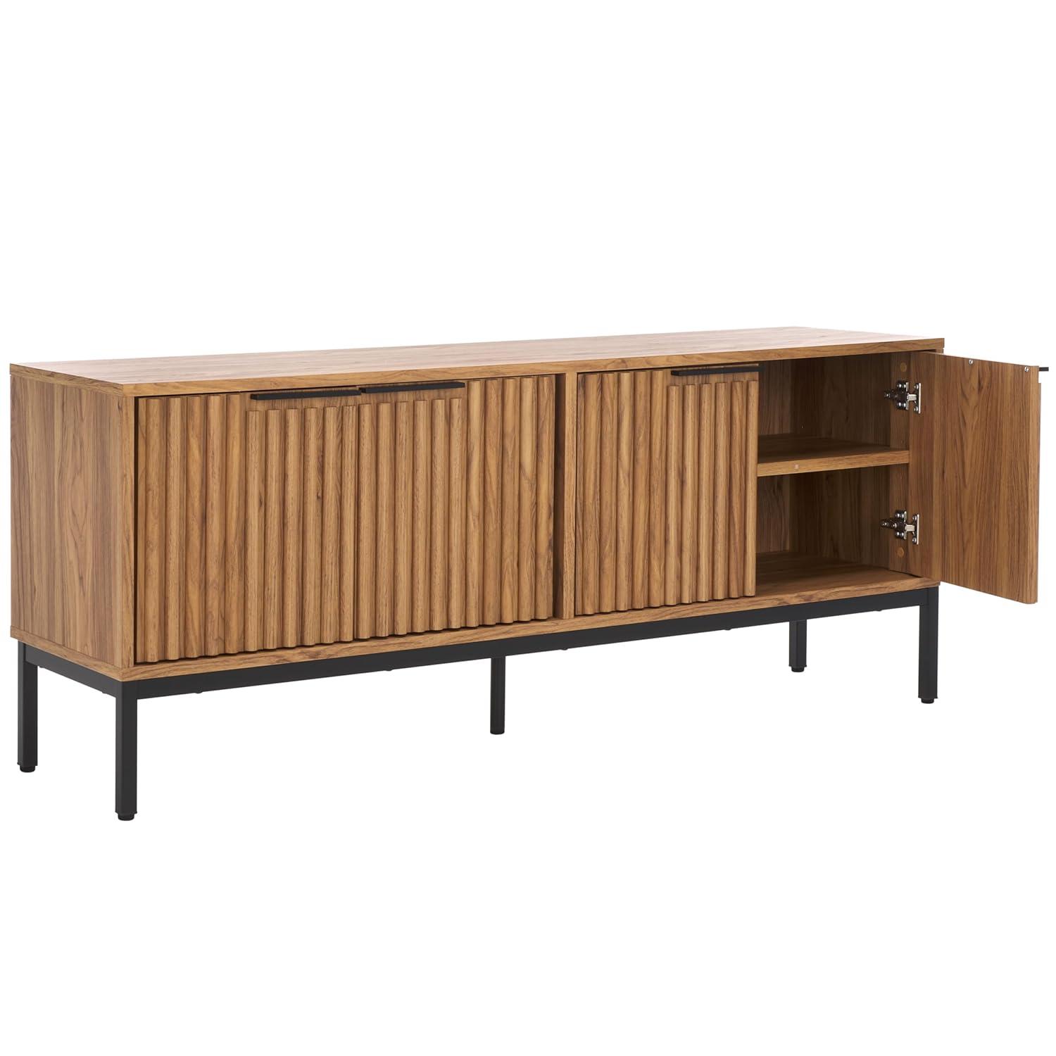 Lylia 4 Door Media Stand - MED9623 - Oak/Black - Safavieh