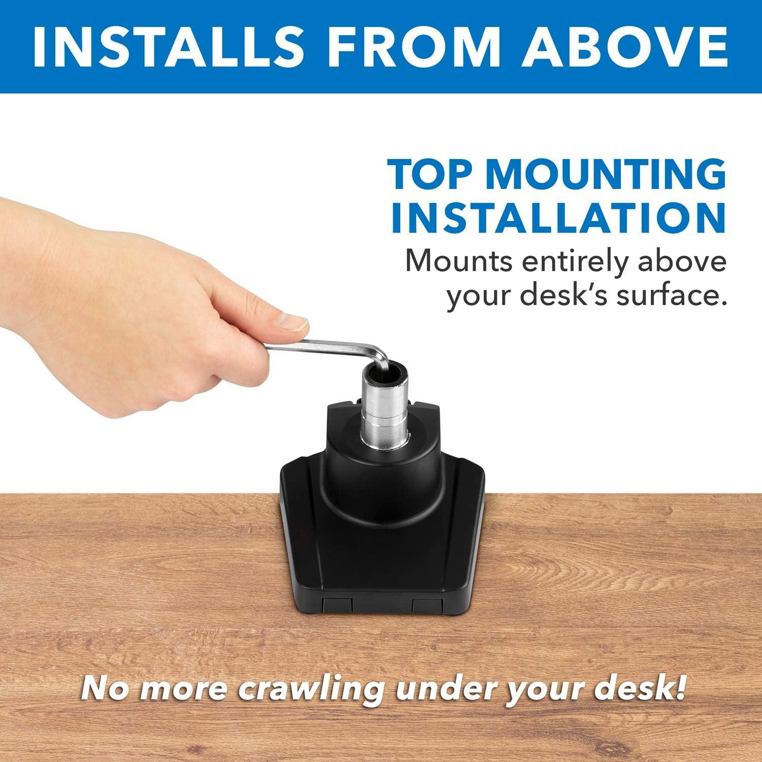 Mount-It! Articulating Single Monitor Arm Mount | Monitor Desk Stand | Mechanical Spring Arm | Fits 24 - 32 in. Screens | C-Clamp and Grommet Bases