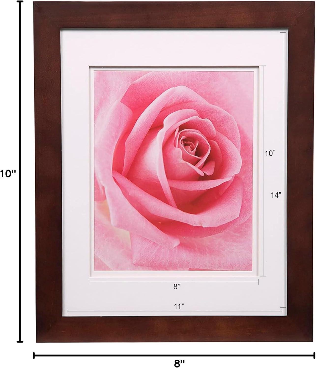 Gallery Solutions 11"x14" Flat Cherry Frame with Double White Mat, For 8"x10" Pictures