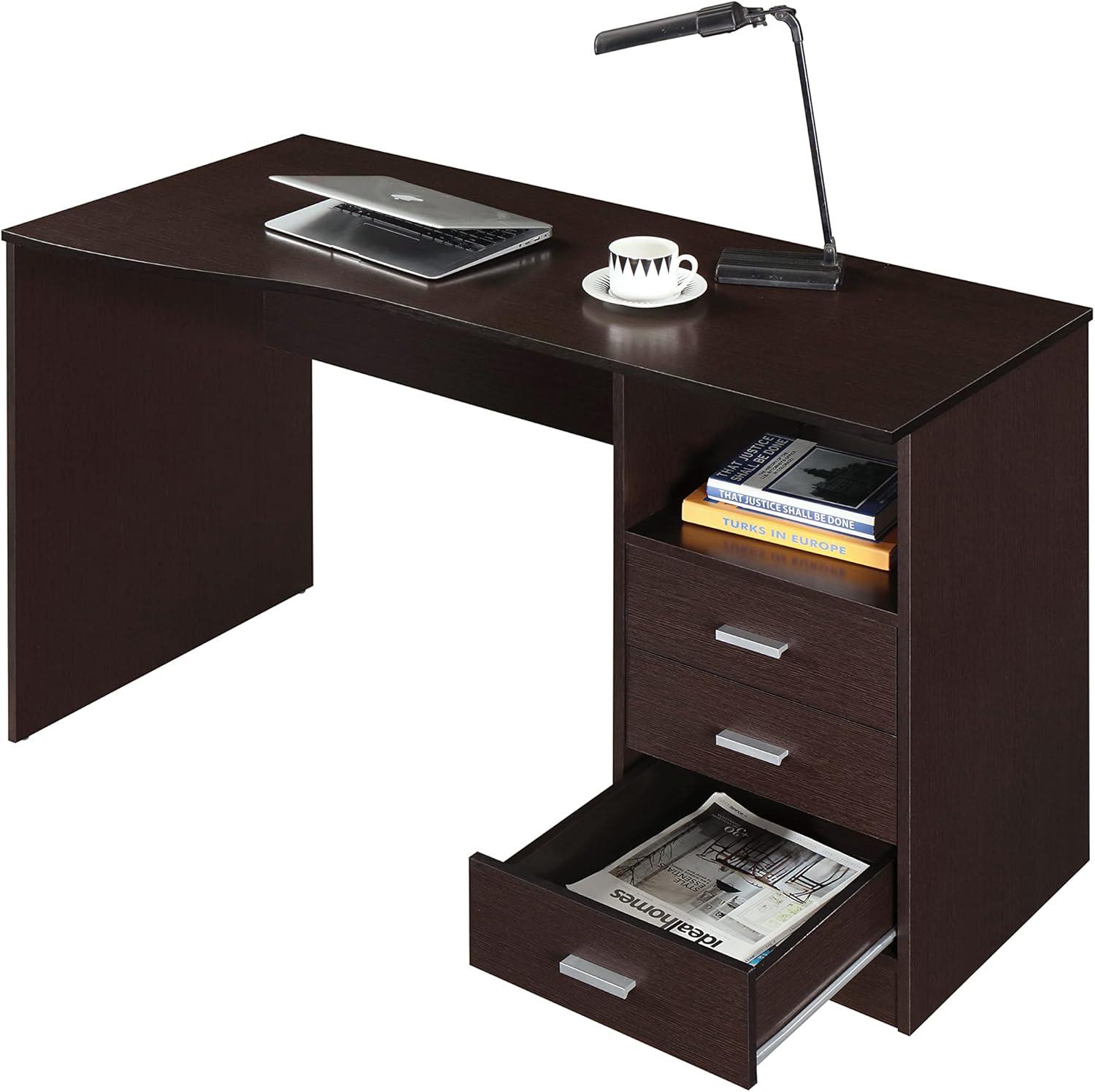 Classic Computer Desk with Multiple Drawers - Techni Mobili