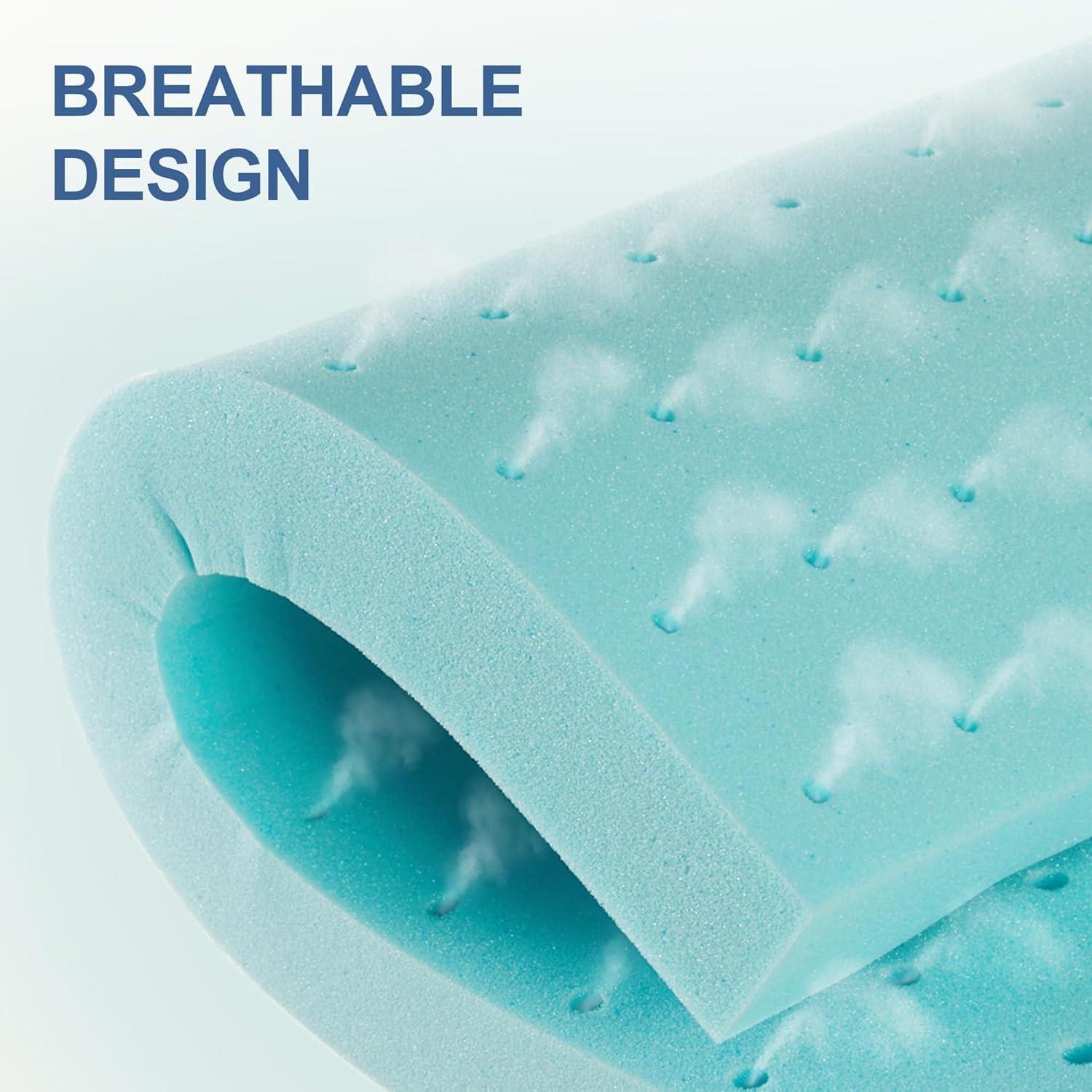 Beddle Memory Foam Mattress Topper, 2 inches King Size Mattress Pad,Pressure Relief for Back Pain