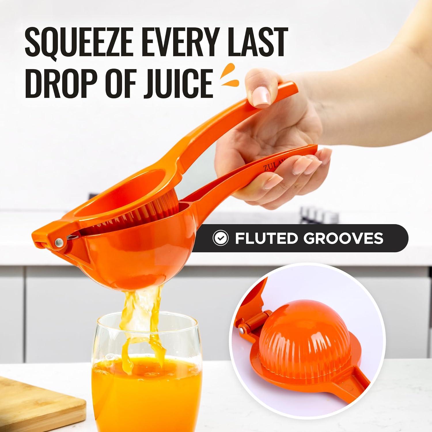 Zulay Kitchen Metal Orange Squeezer, Citrus Juicer, Manual Press for Extracting the Most Juice Possible - Orange Juicer