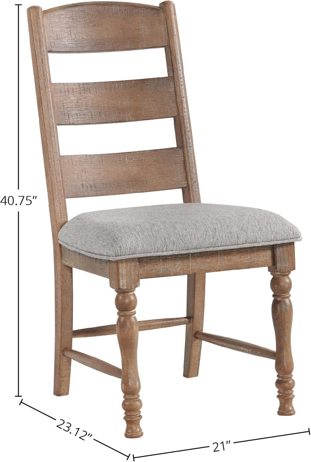 Highland Ladder Back Side Chair with Cushion Seat, Sandwash