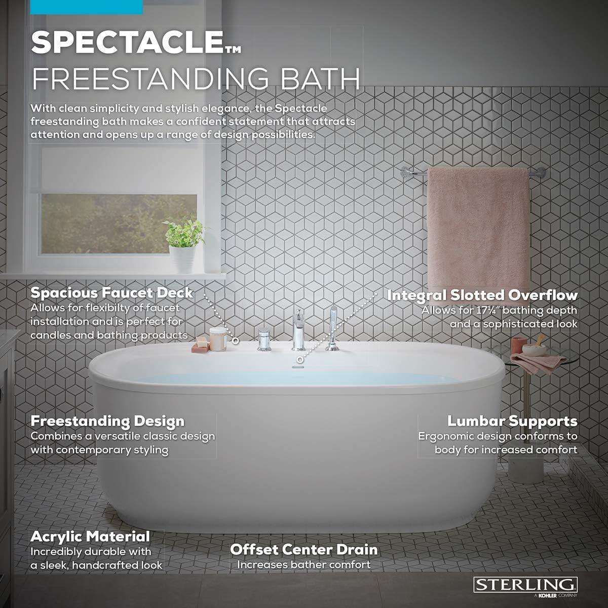 Spectacle 65.75-in x 34.25-in Freestanding Bath