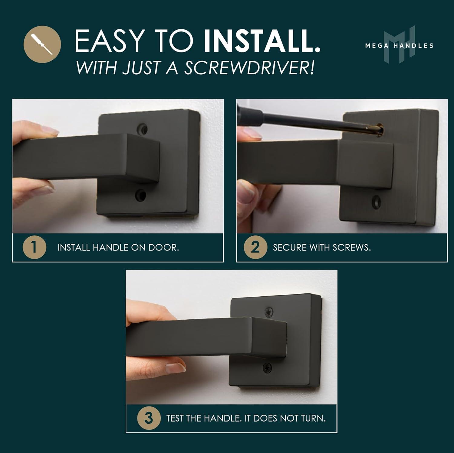 Mega Handles Schein Door Lever for Closet and French Doors I Non-Turning Screws Included