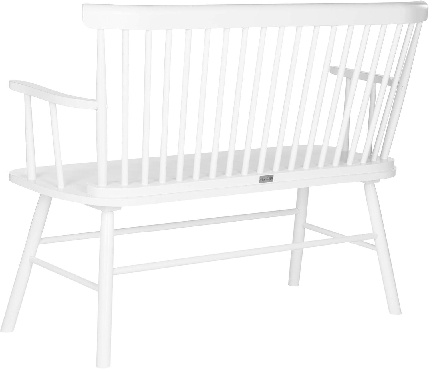 SAFAVIEH Addison Contemporary Solid Spindle back Settee, White