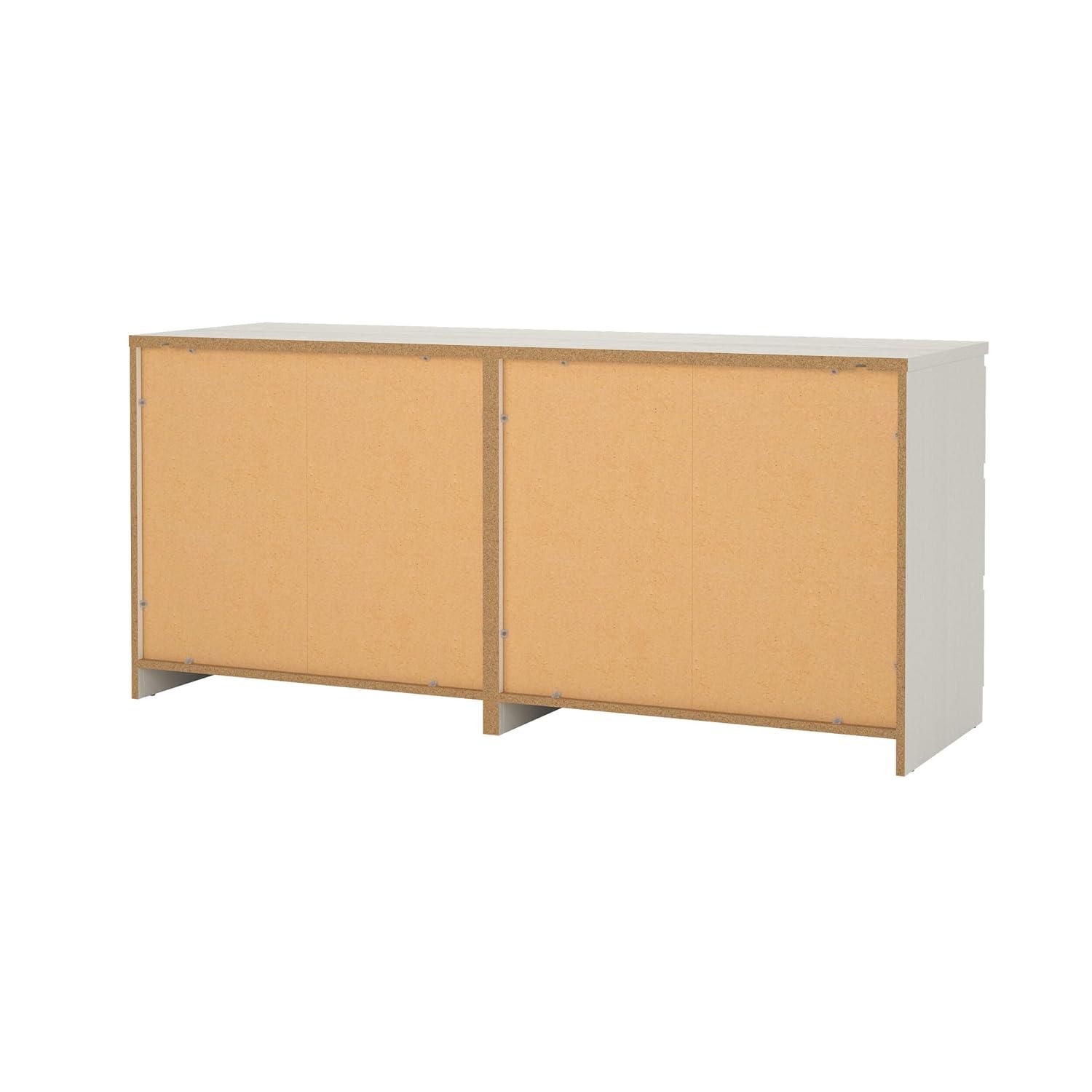 Tvilum Scottsdale 6 Drawer Double Dresser for Adults, White Woodgrain