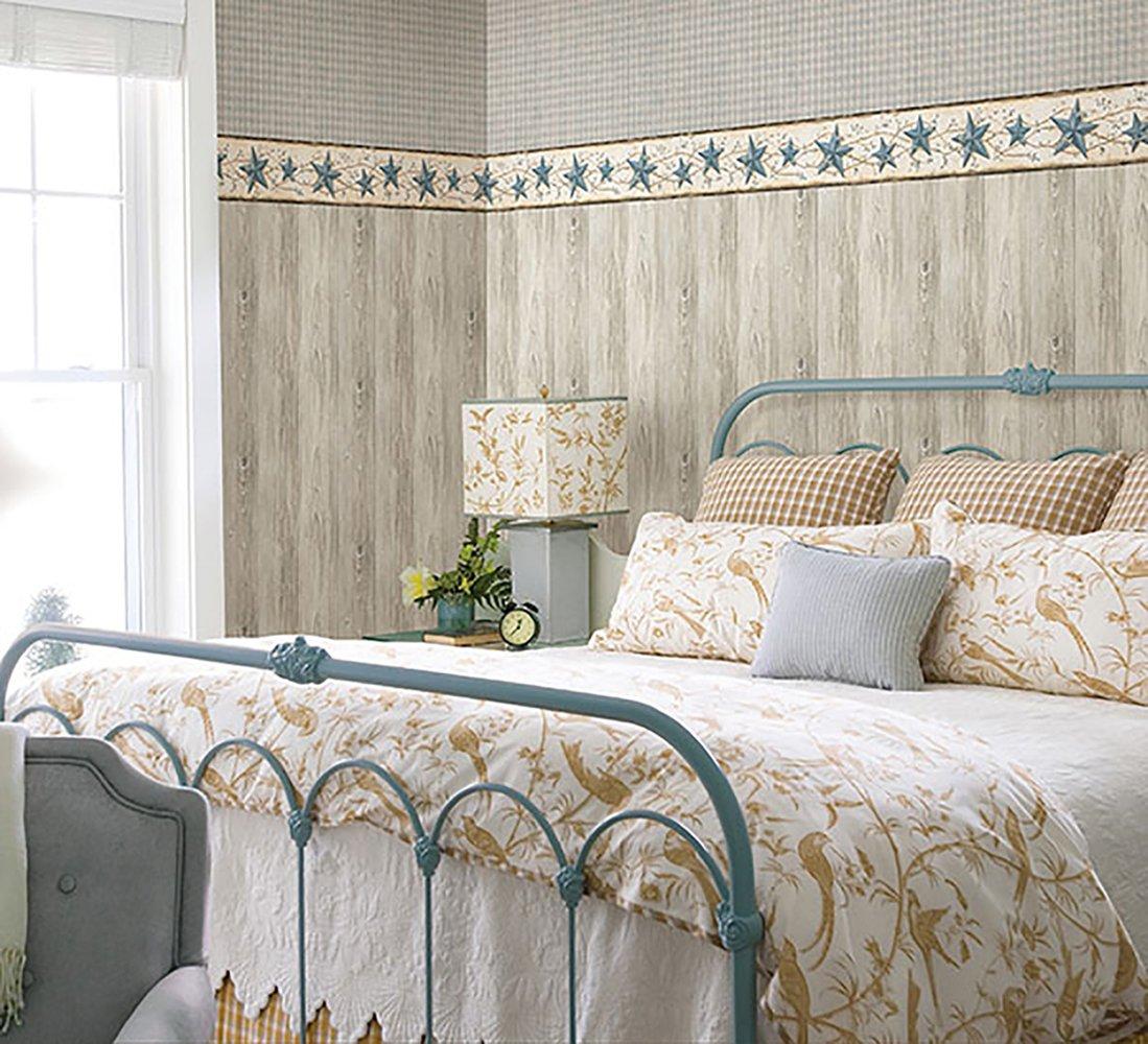878788 Heritage Tin Star Wallpaper Border Blue CTR65366b