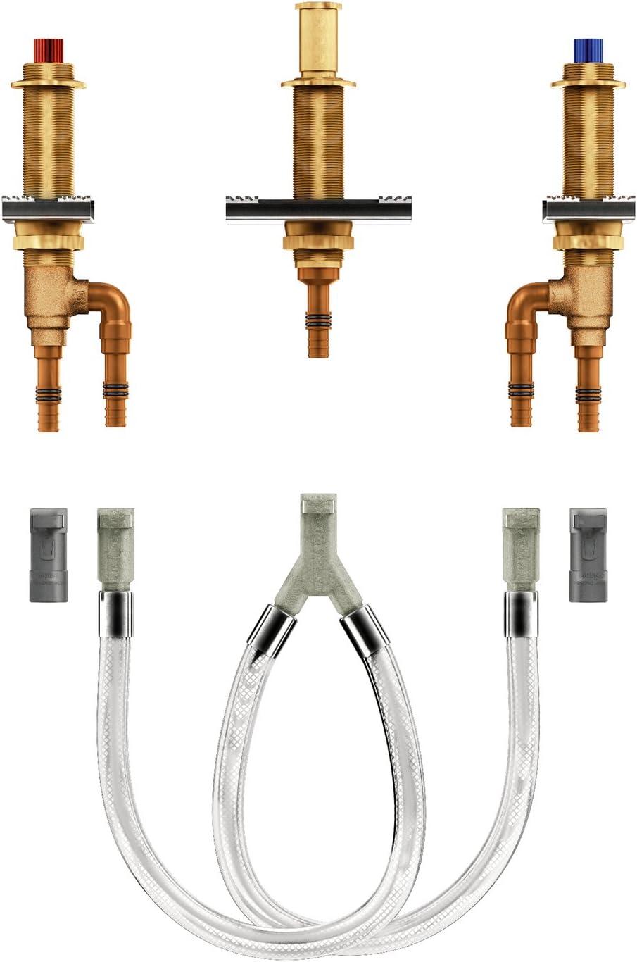 Chrome Brass Two-Handle Roman Tub Valve with PEX Connections