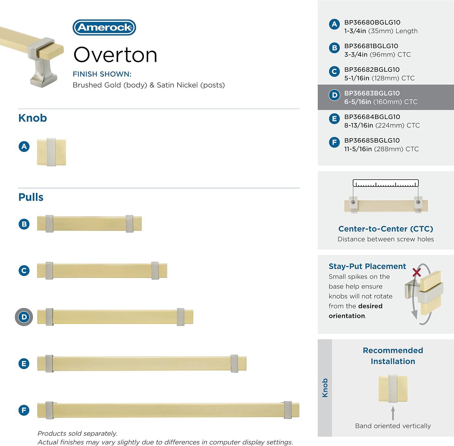 Amerock Overton Split Finish Cabinet or Drawer Pull