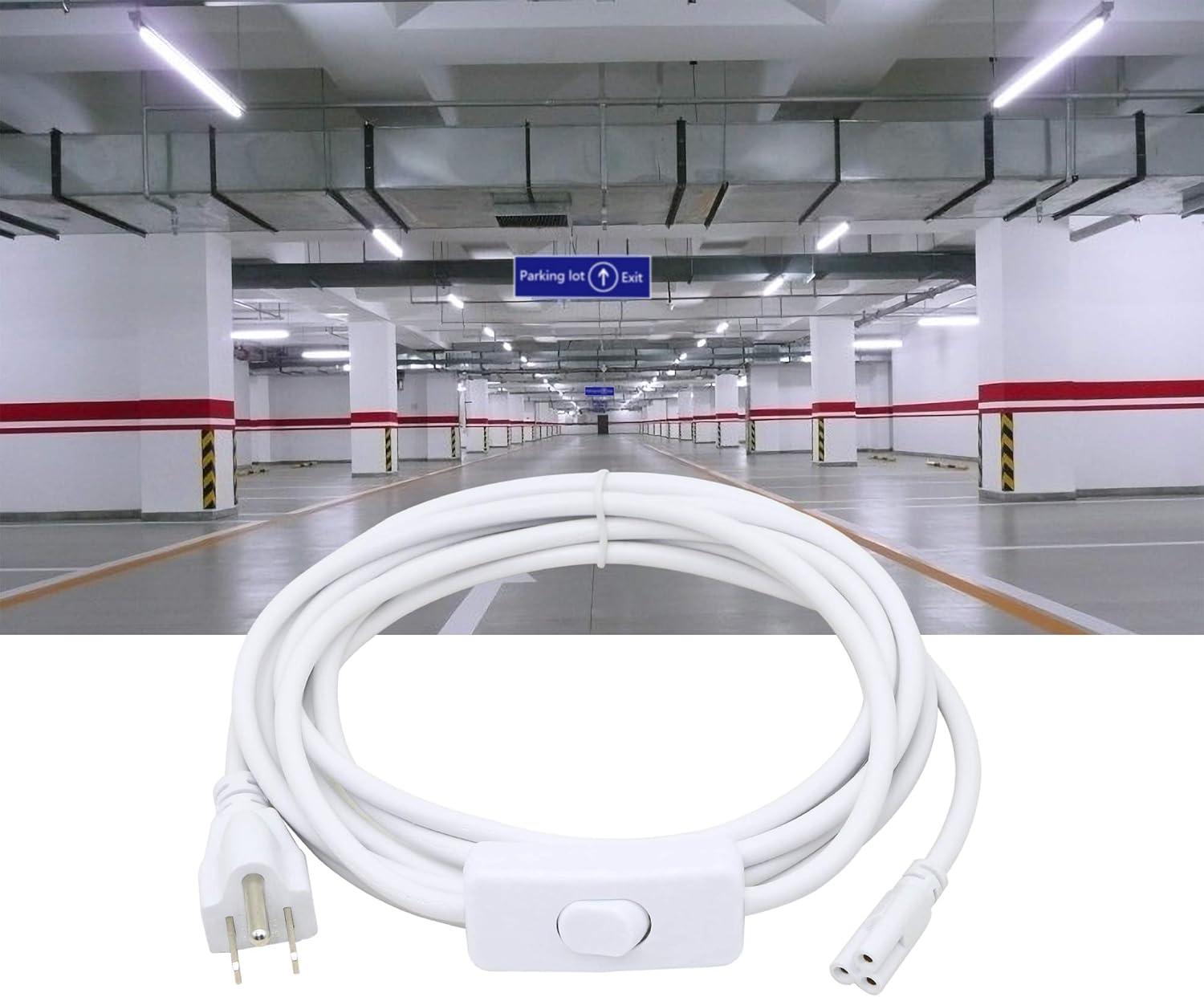 11ft White Power Cord with On/Off Switch for LED Lights