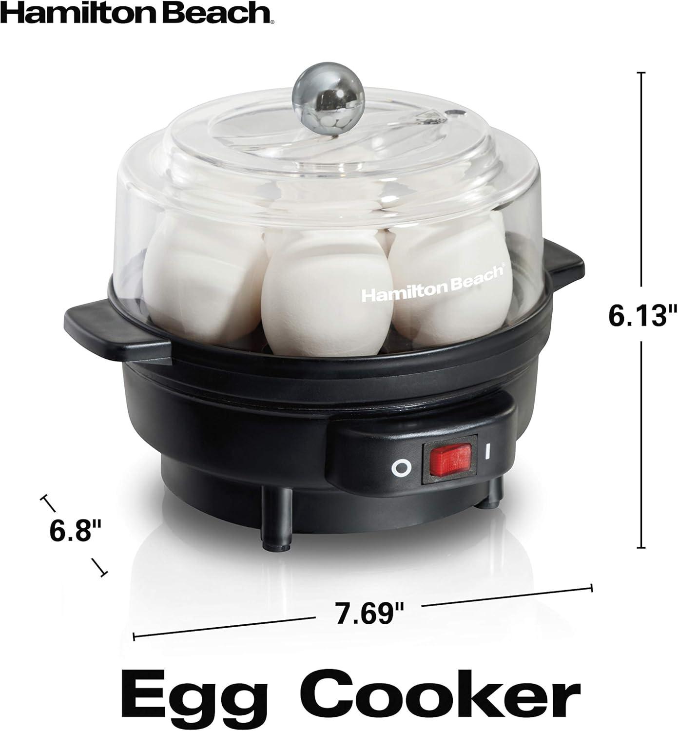 Black and Clear Electric Egg Boiler with Timer, 7-Egg Capacity