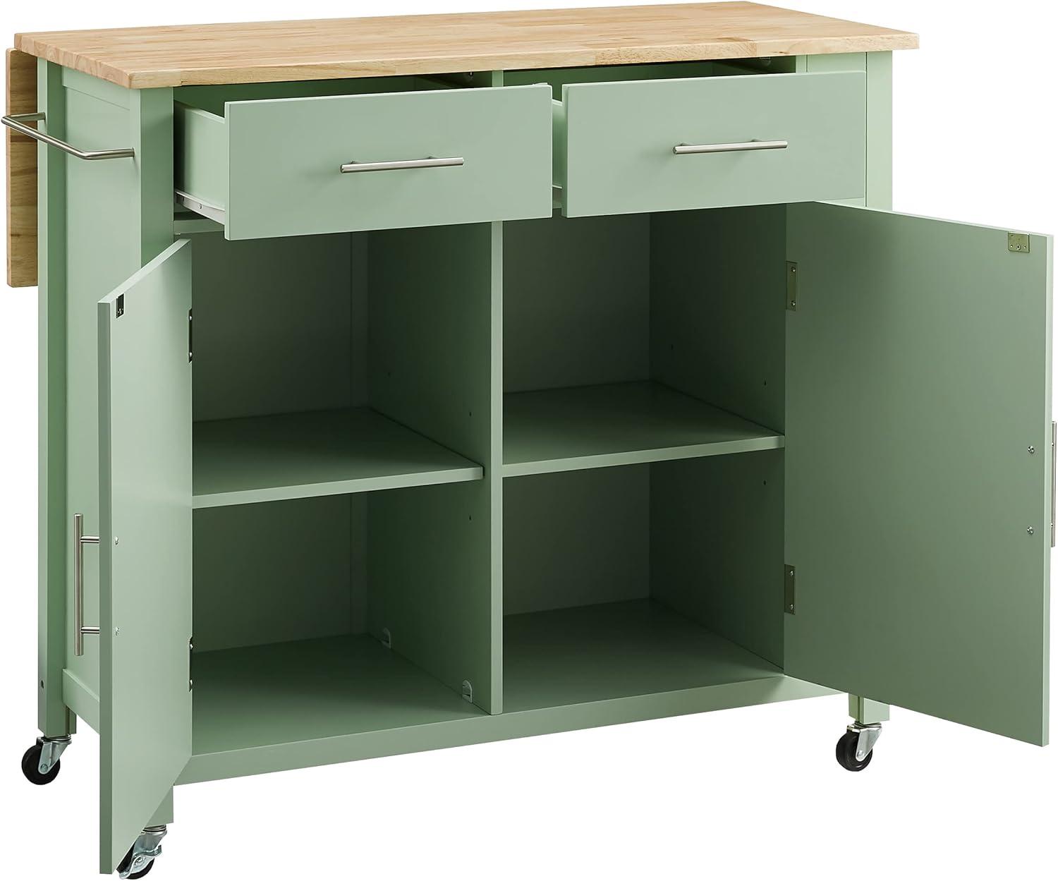 Savannah Wood Top Drop Leaf Kitchen Island/Cart - Crosley