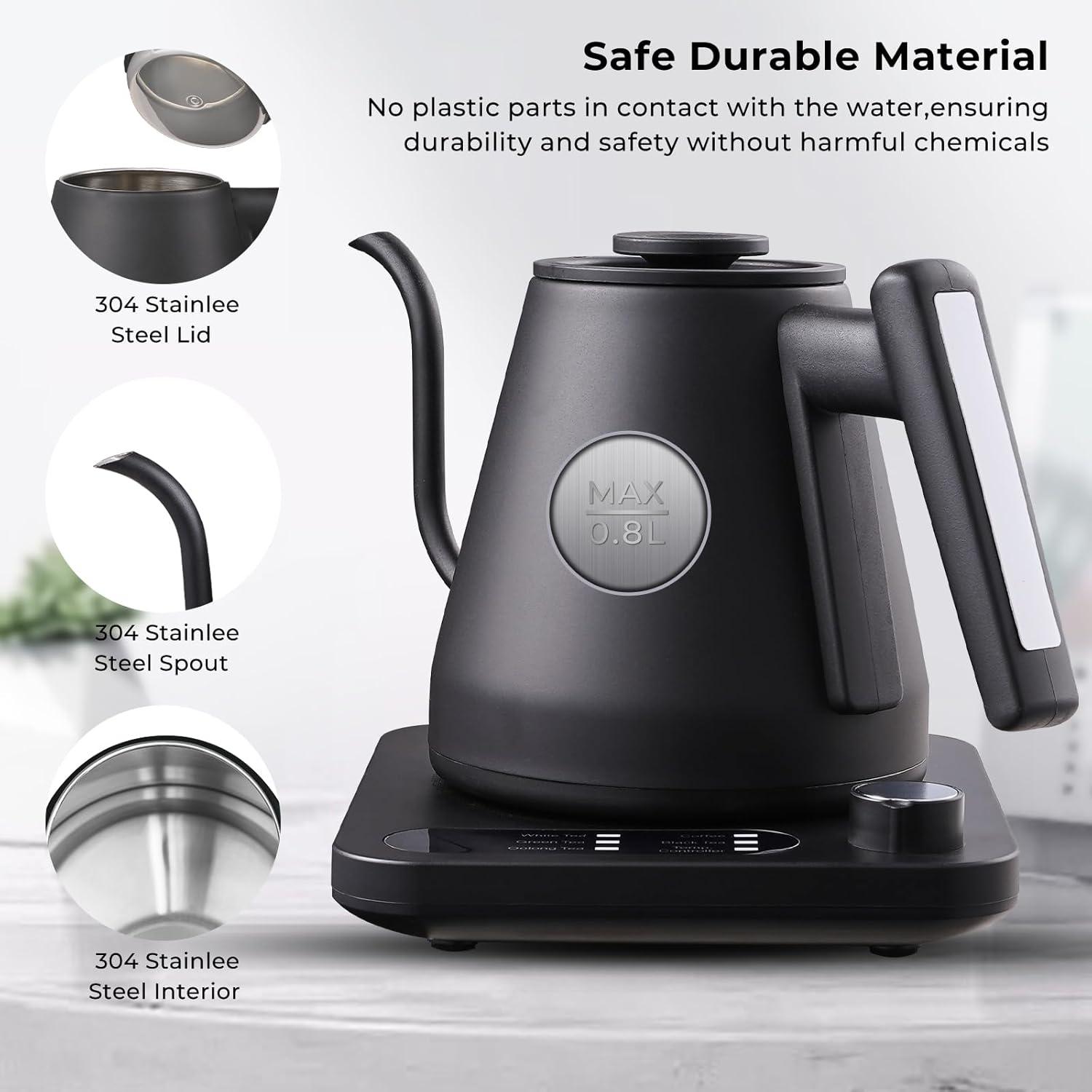 Electric Kettle,Inner Quick / Brew Steel Kettles Pour 0.9l Temperature 1200w Kettles / Boil Water Temperature Stainless Quick 1200w Brew Tea Coffee / Tea Over Kettles Water - Inner -