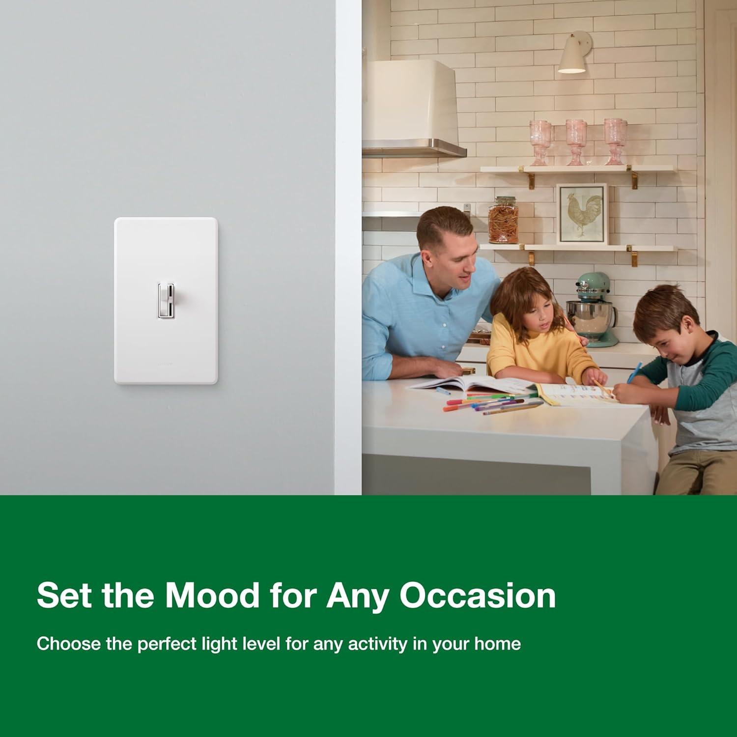 Black Smart LED Toggle Dimmer Switch for Dimmable Bulbs