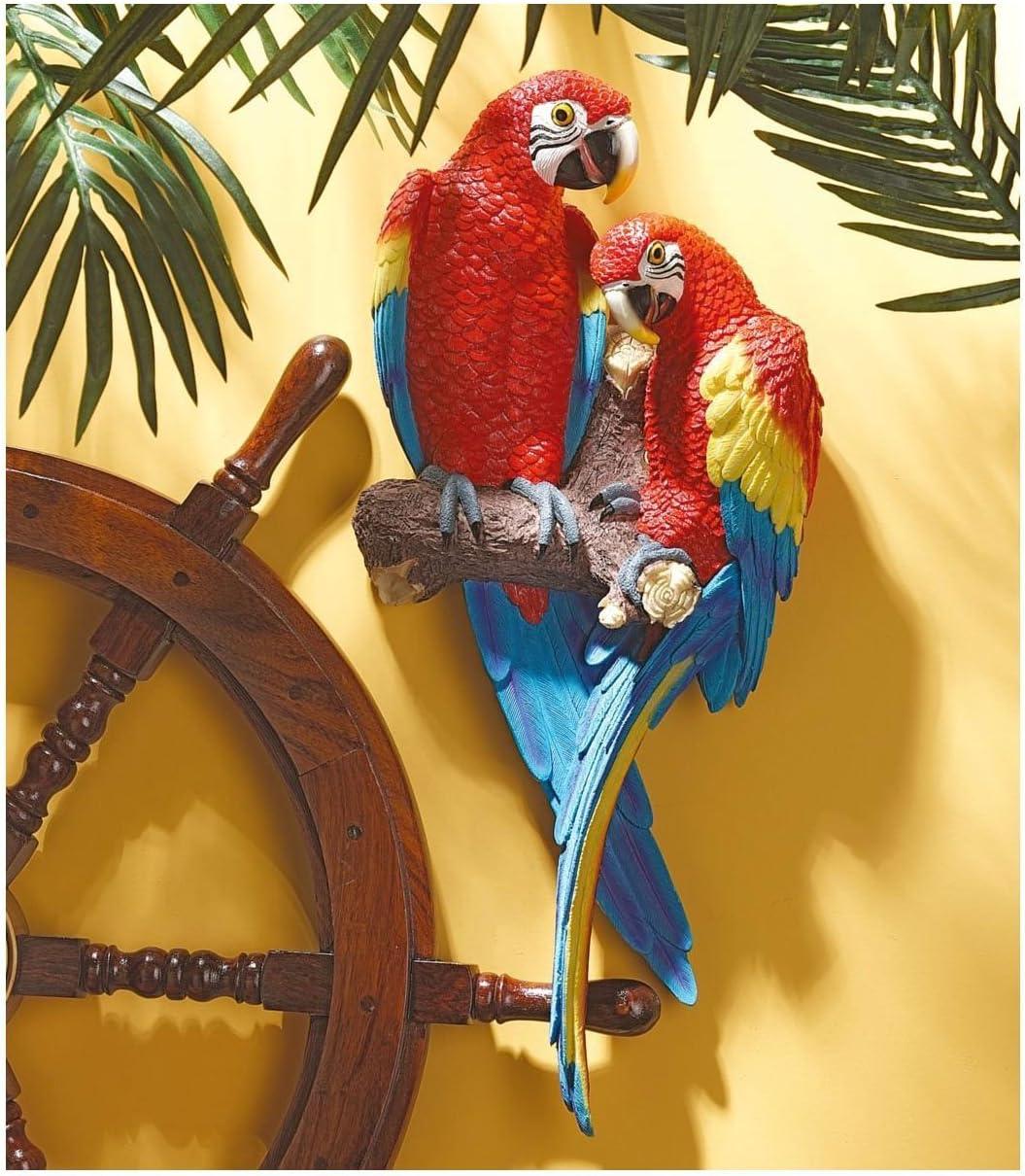 Design Toscano Tropical Scarlet Macaws Wall Sculpture