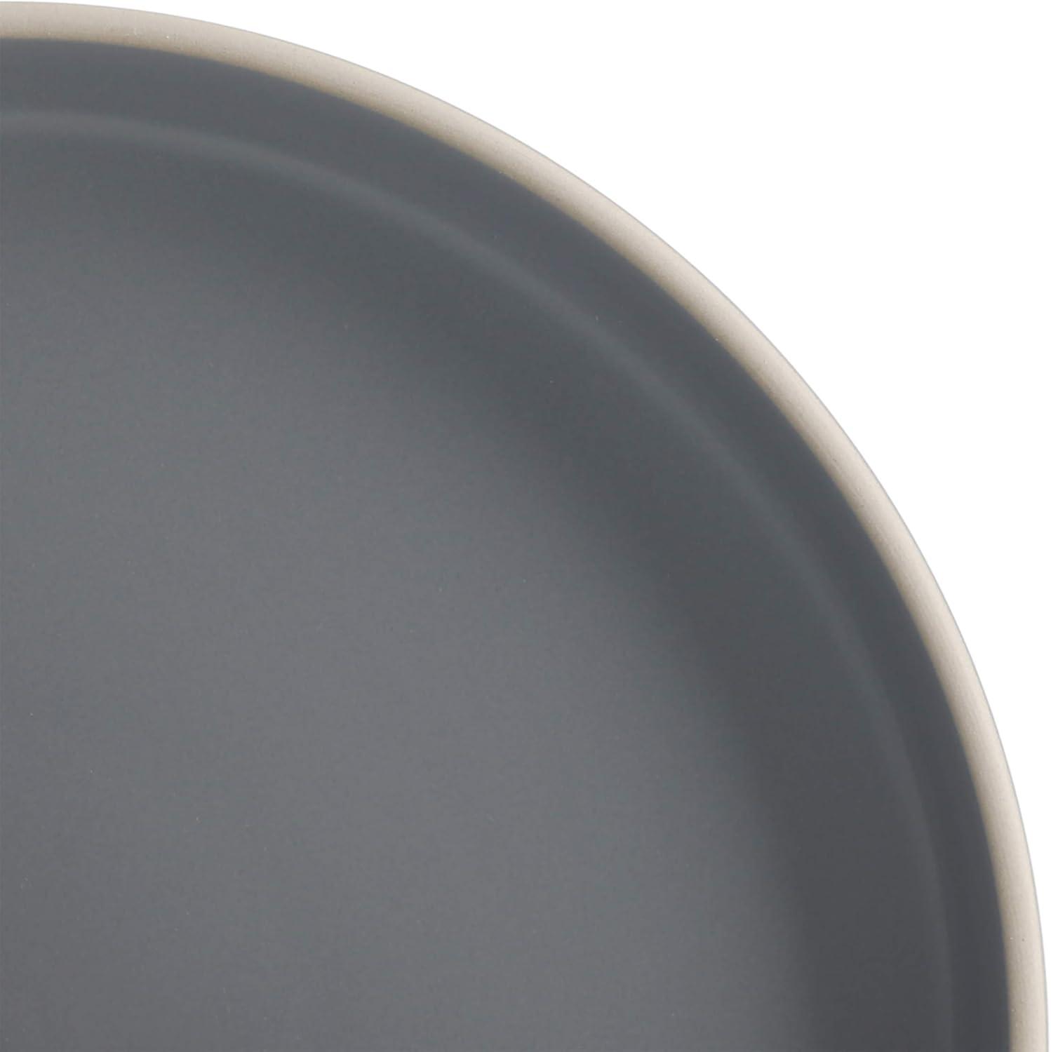 Gibson Home Zuma 16-Piece Round Matte Stoneware Dinnerware Set Gray