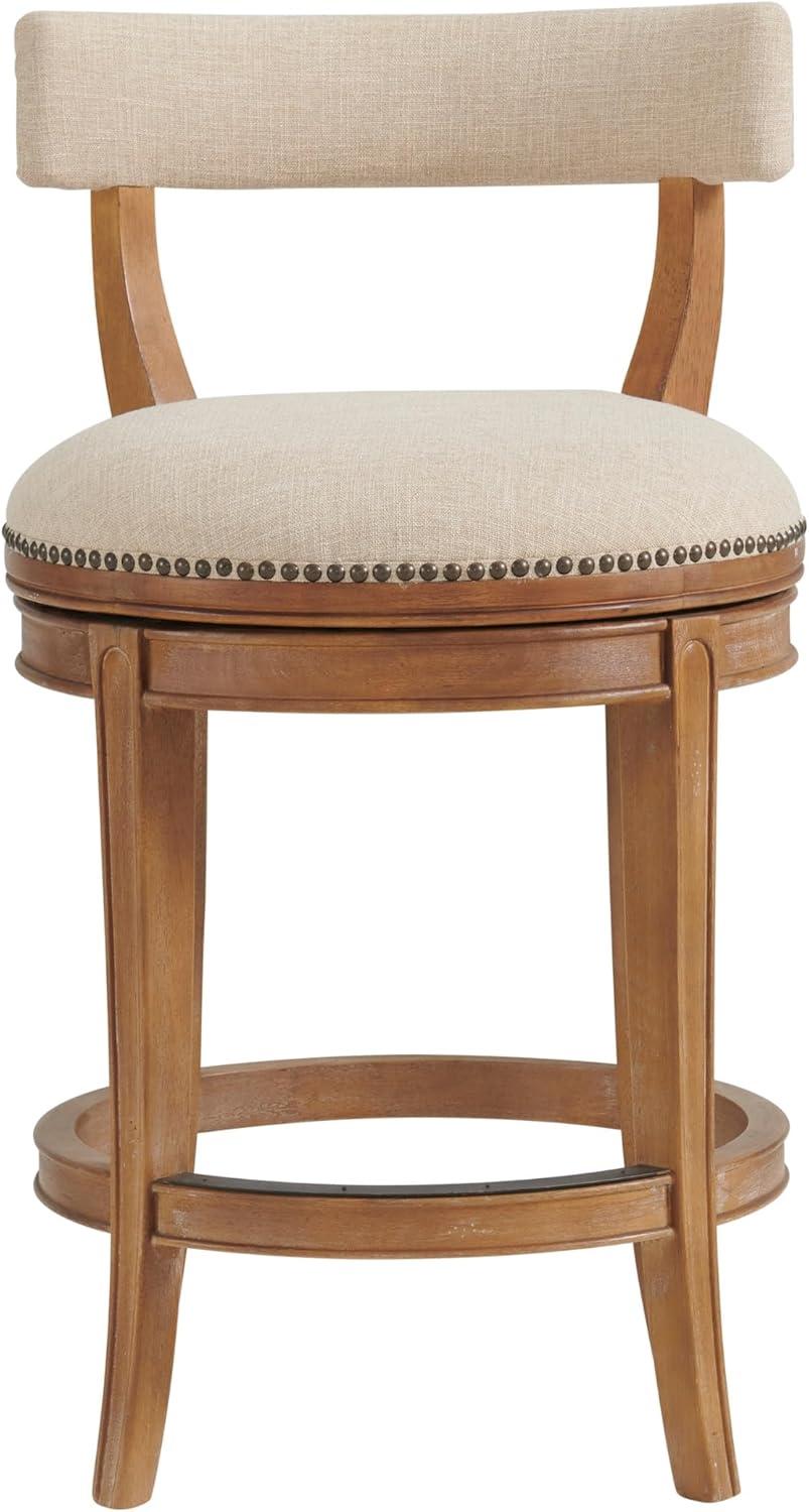 Hanover Solid Rubber Wood Swivel Counter And Bar Stool