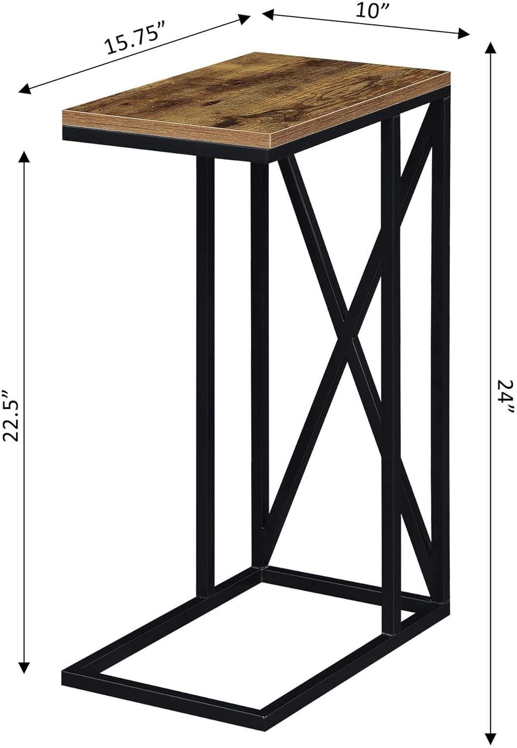 15.75 x 10 x 24.25 in. Tucson C End Table, Brown Wood with Black