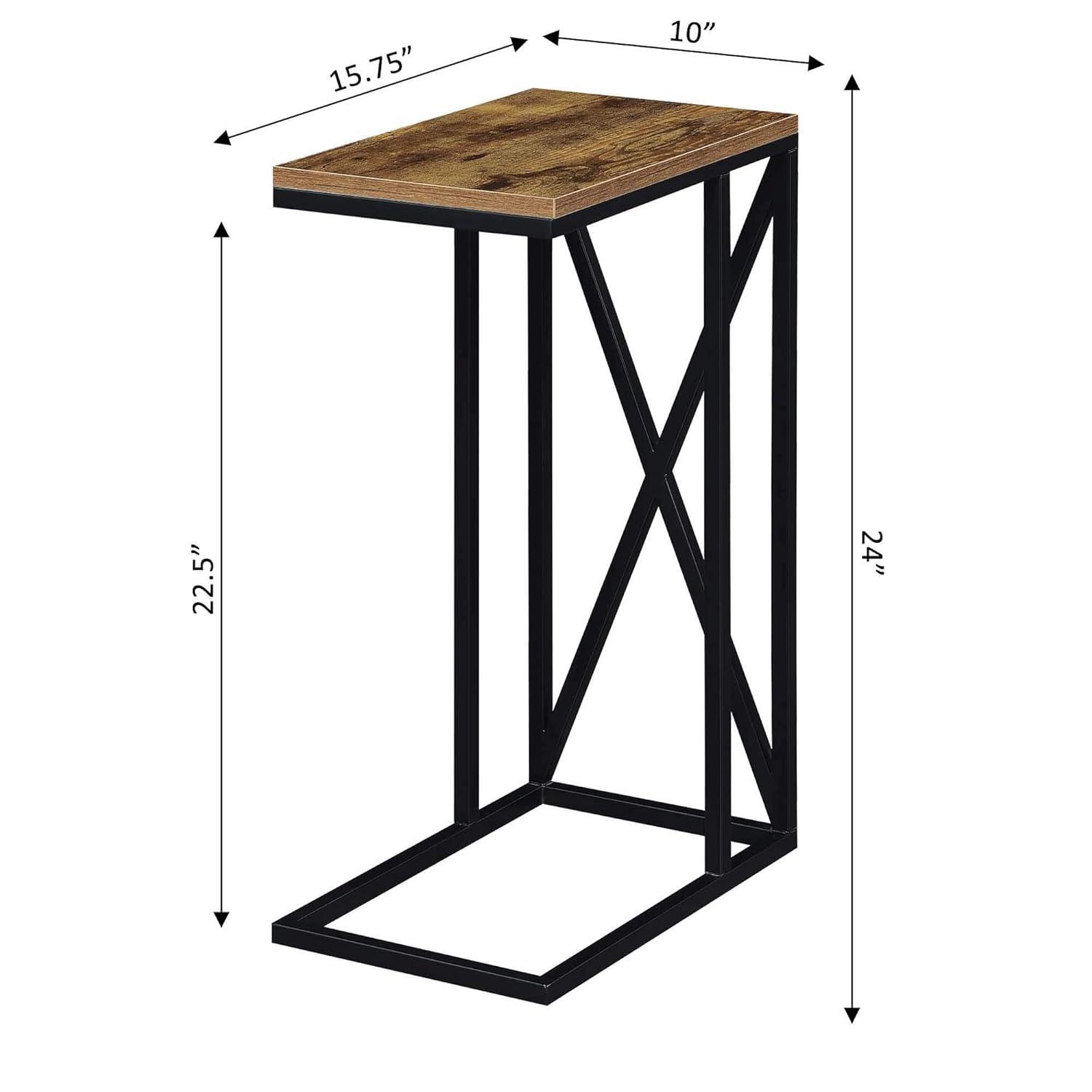 15.75 x 10 x 24.25 in. Tucson C End Table, Brown Wood with Black