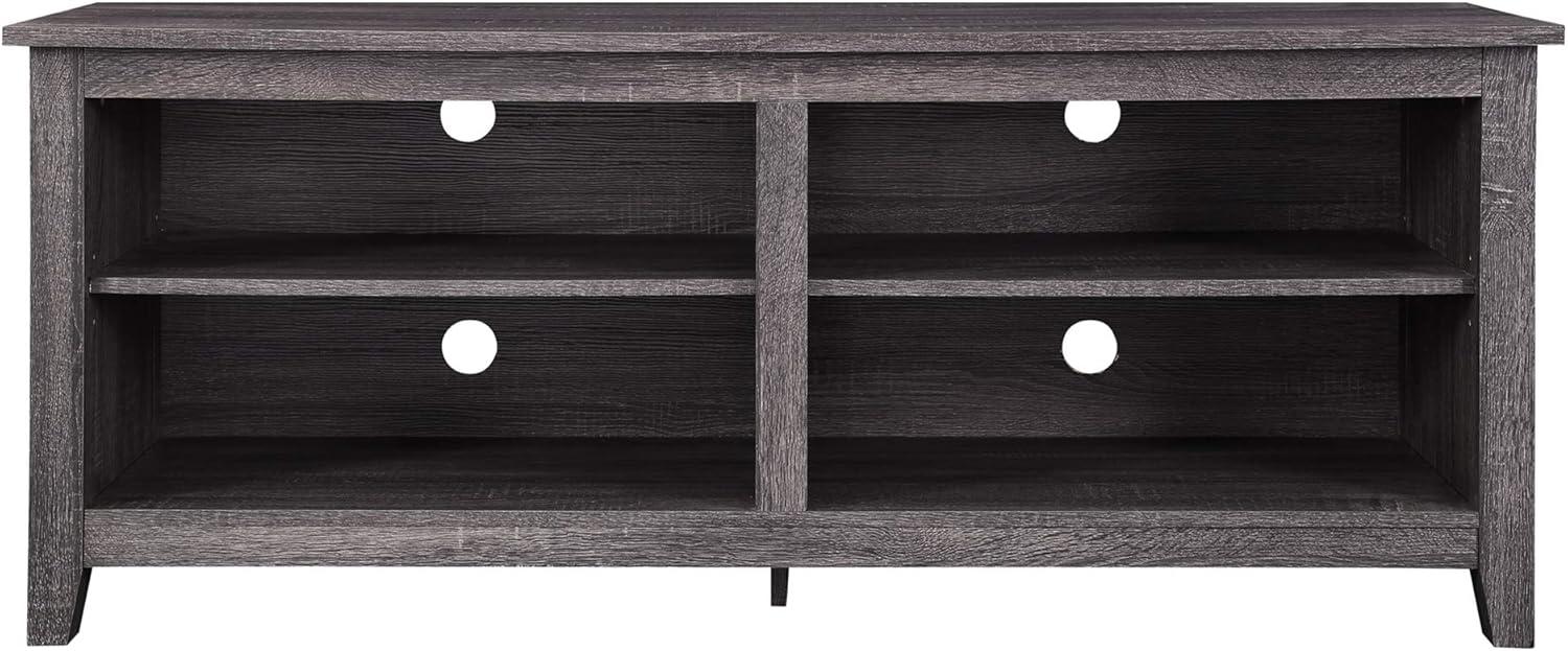Walker Edison Open Storage TV Stand for TVs up to 65", Charcoal