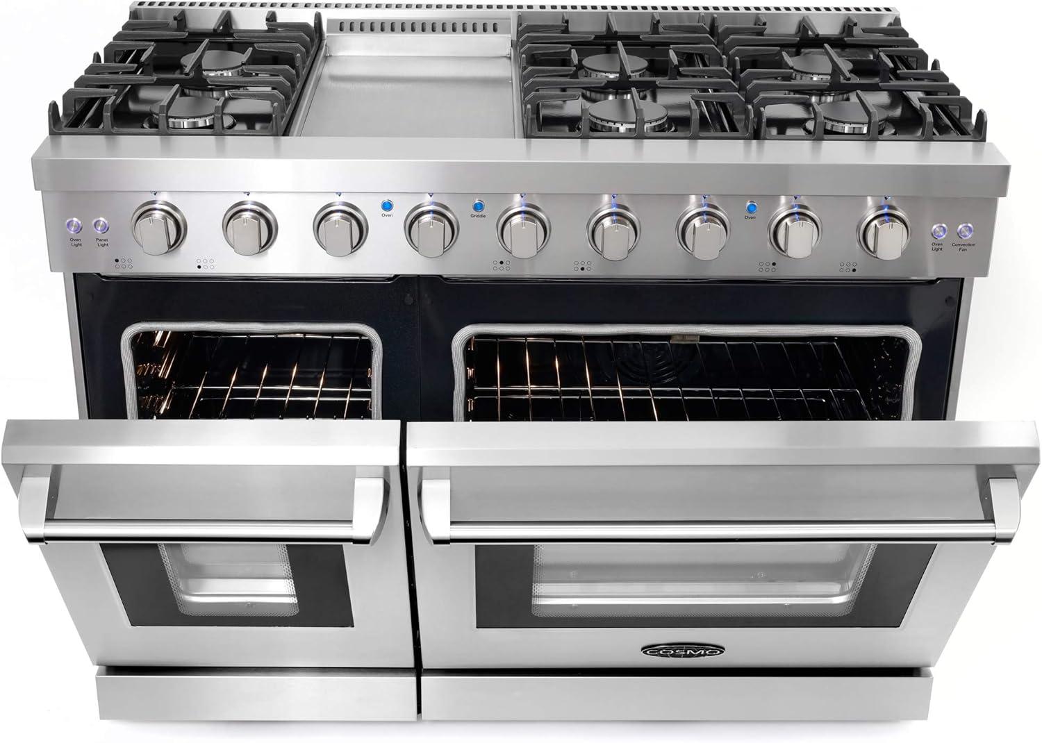 Cosmo 48" 6.8 cu. ft. Double Oven, Natural Gas Freestanding Convection Range