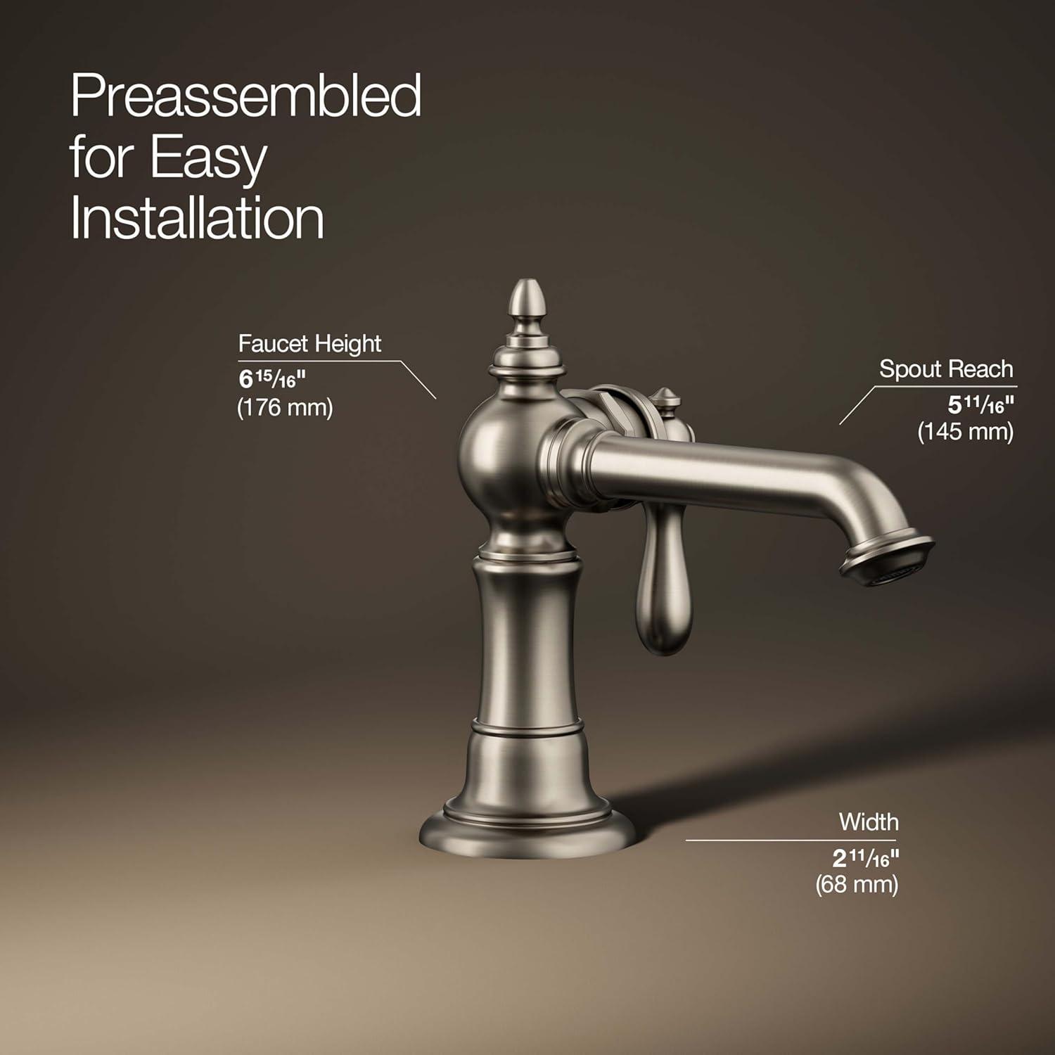Artifacts® Single Hole Bathroom Faucet with Drain Assembly