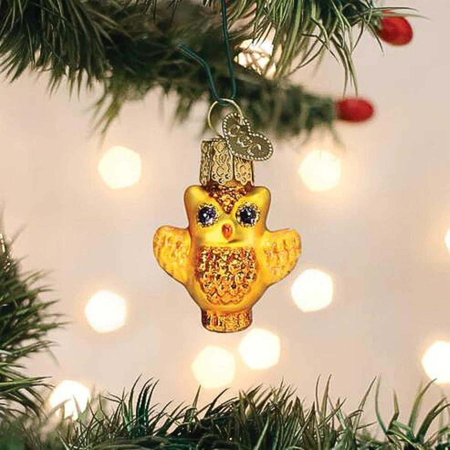 Old World Christmas Glass Ornament, Mini Owl (with OWC Gift Box)