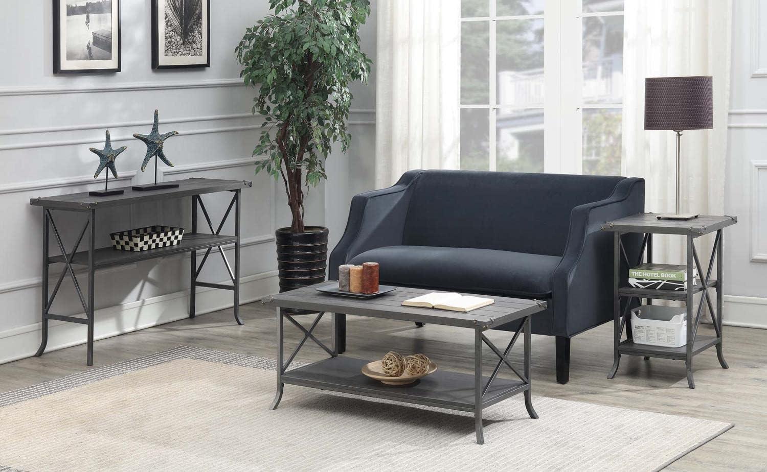 Convenience Concepts Brookline End Table, Charcoal Gray/Slate Gray Frame