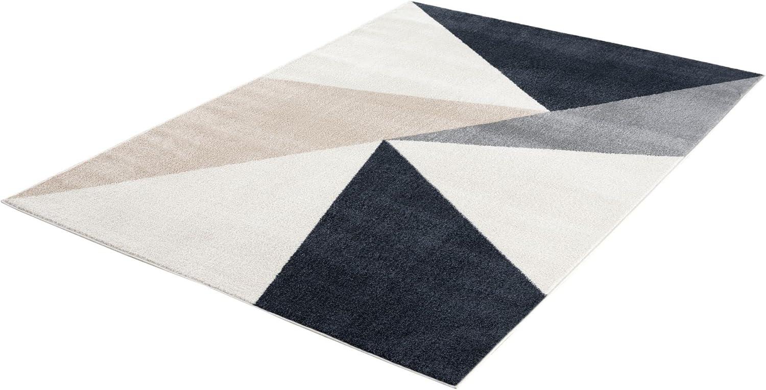 Abani Deco Collection Cream 5' x 8' Charcoal Large Triangles Modern Area Rug