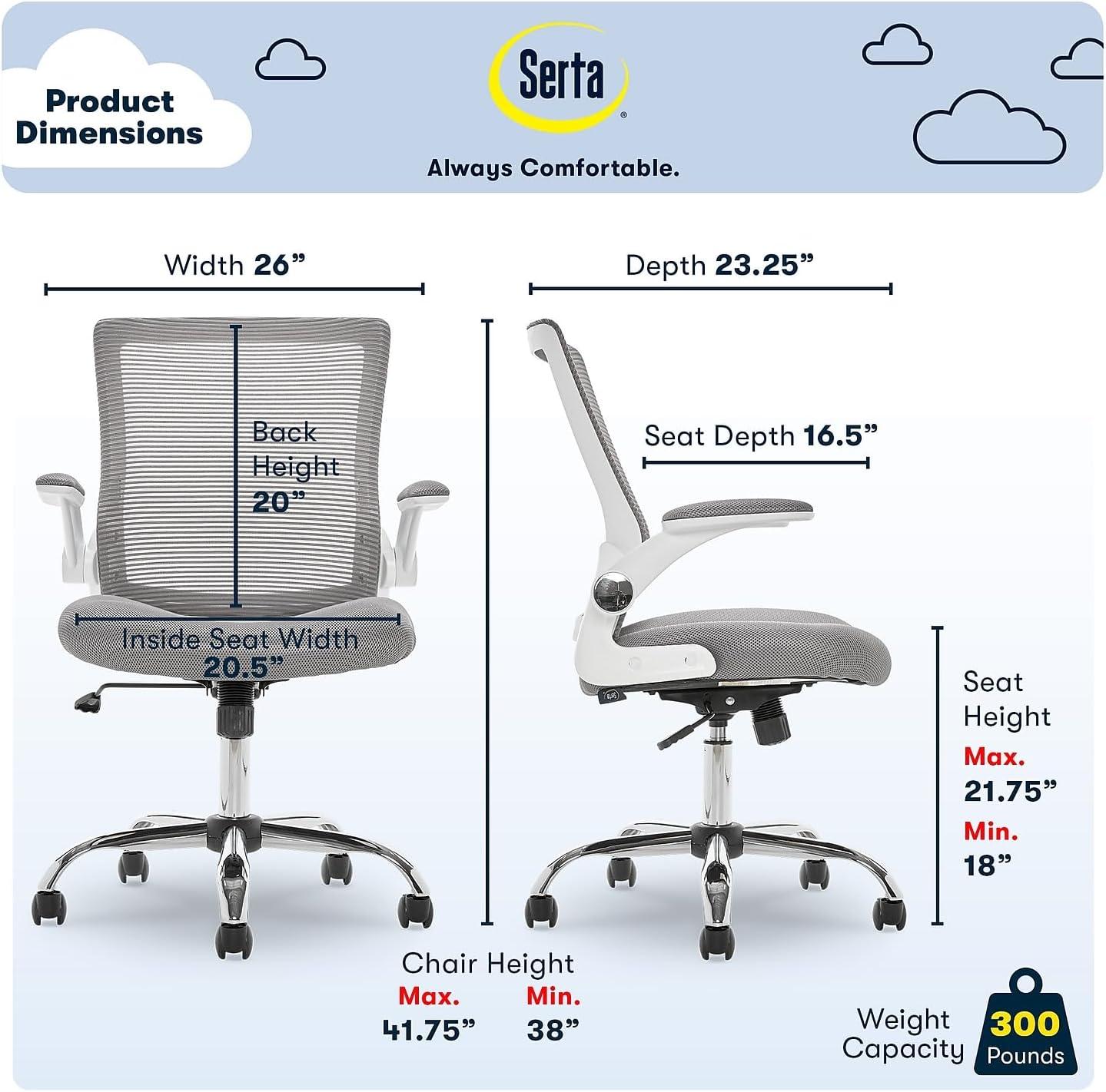 Modern Gray Mesh Ergonomic Office Chair with Adjustable Arms