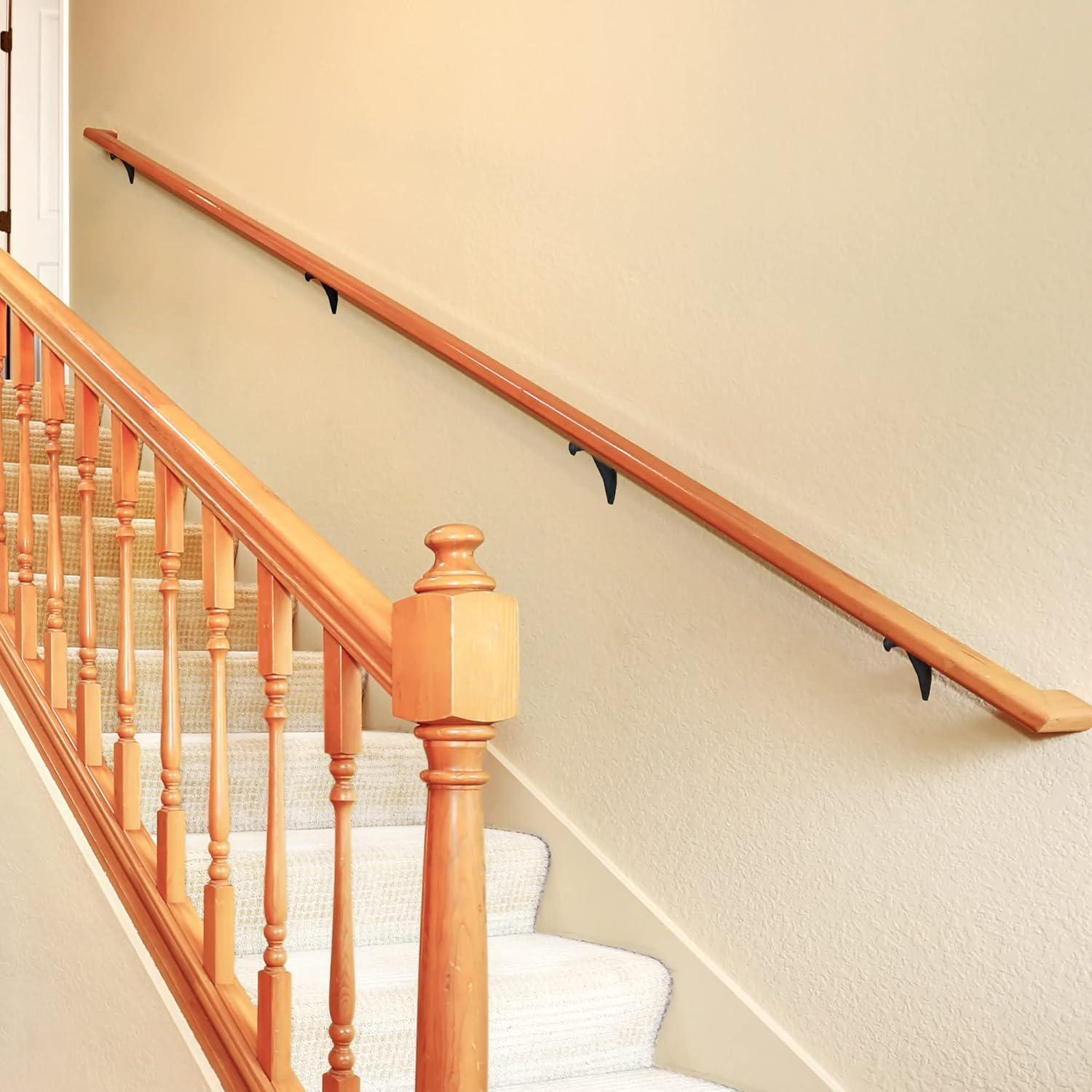 Design House 2.91" H x 2.2" W x 1.26" D Standard Handrail Bracket Heavy Duty Hardware for Stairways in Home or Office, Matte Black (Set of 5)