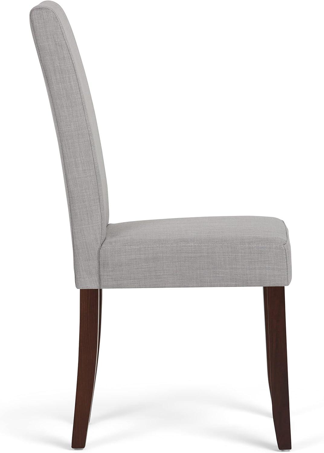 Elegant Dove Grey Linen Upholstered Parsons Dining Chair