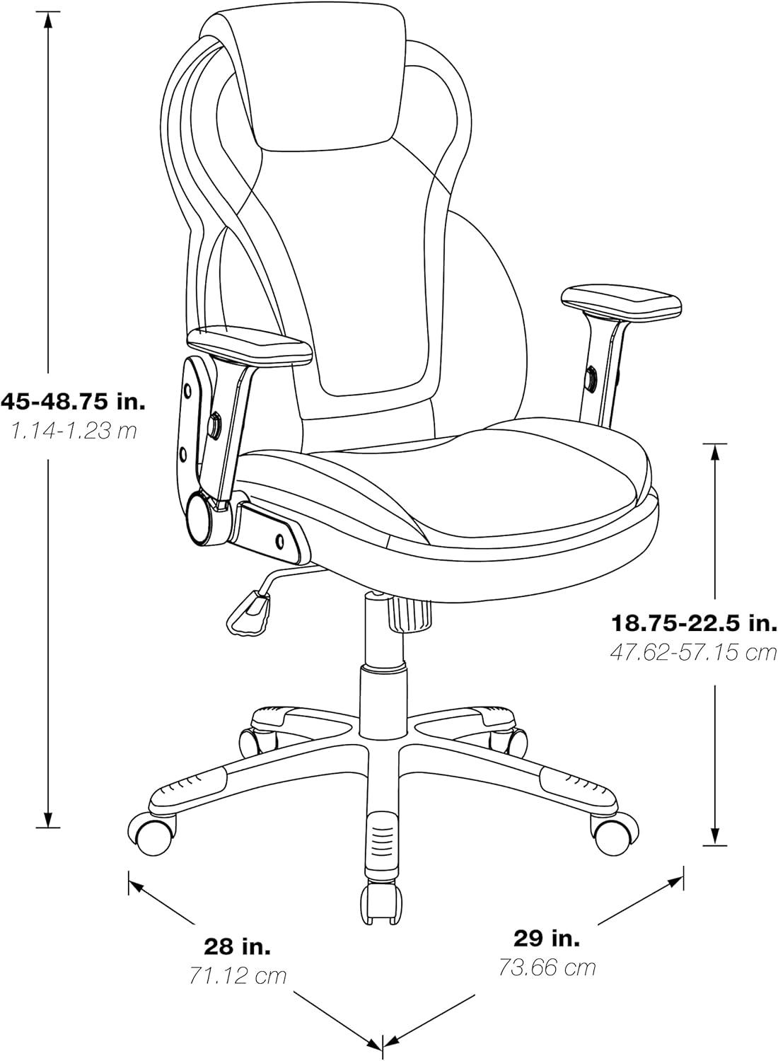 Executive High Back Black Bonded Leather Office Chair