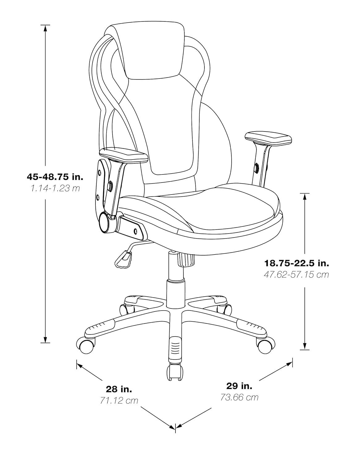 Executive High Back Black Bonded Leather Office Chair