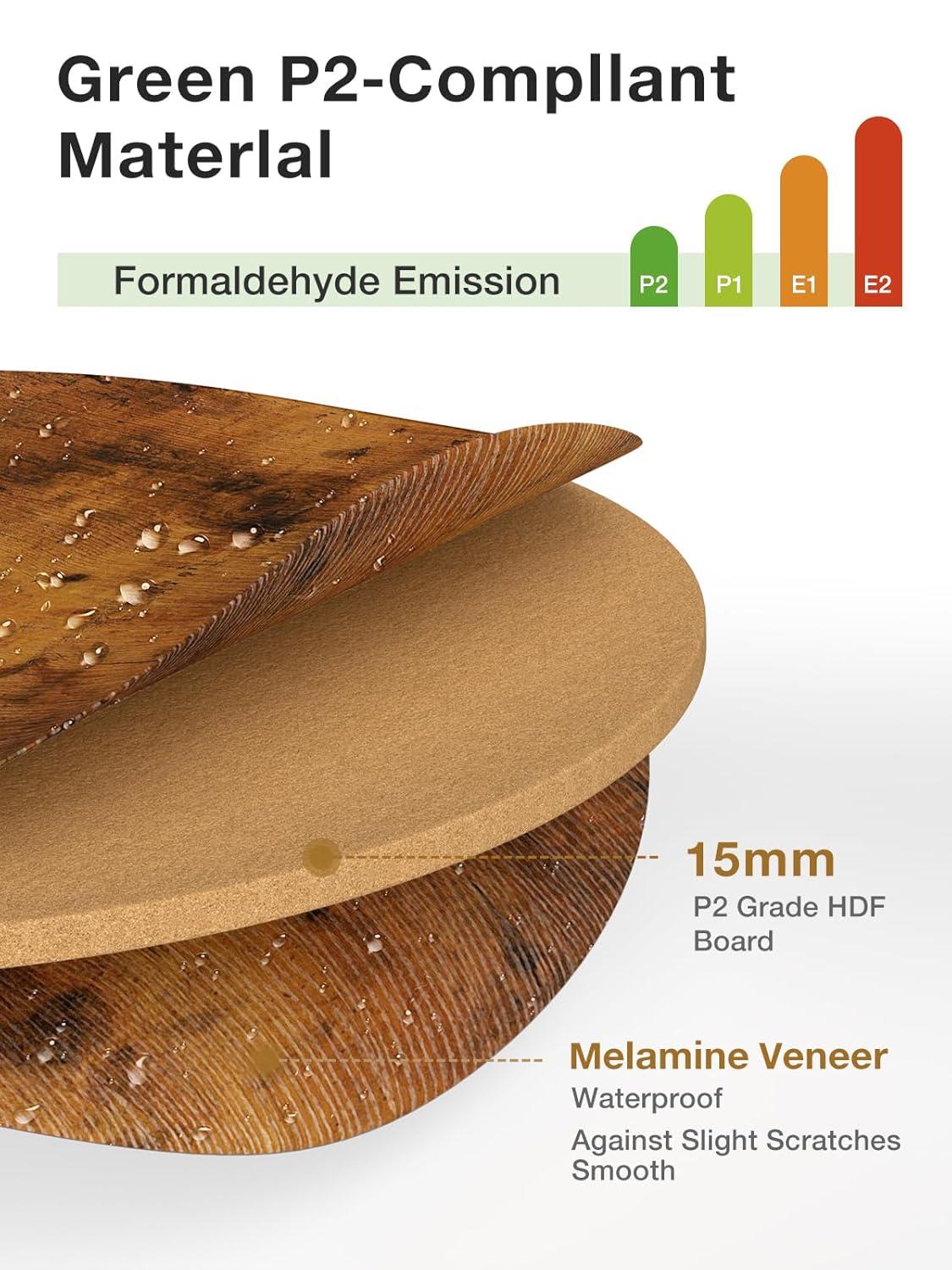 Rustic Brown Round Wood Nesting Coffee Table Set