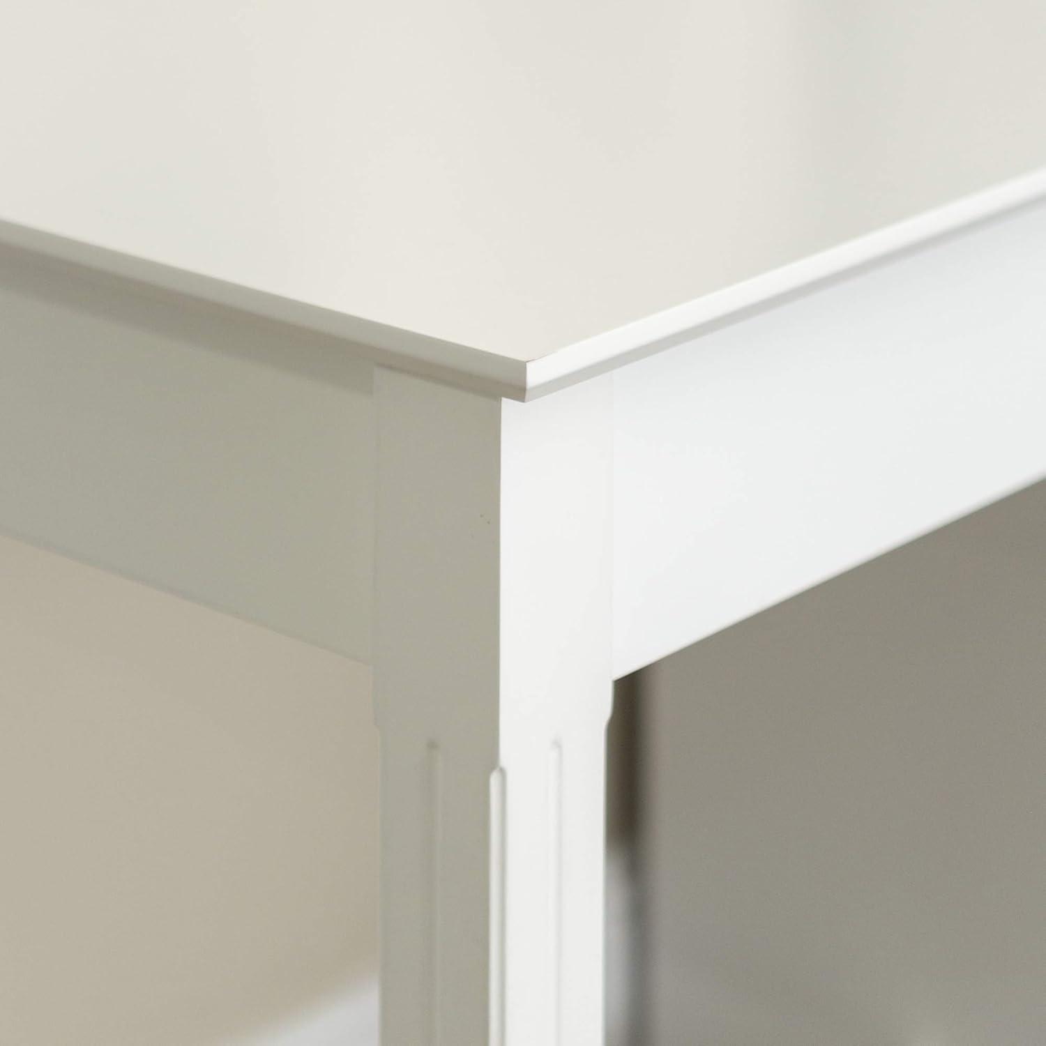 Walker Edison Modern Wood Computer Desk with Keyboard Tray and Drawers, White