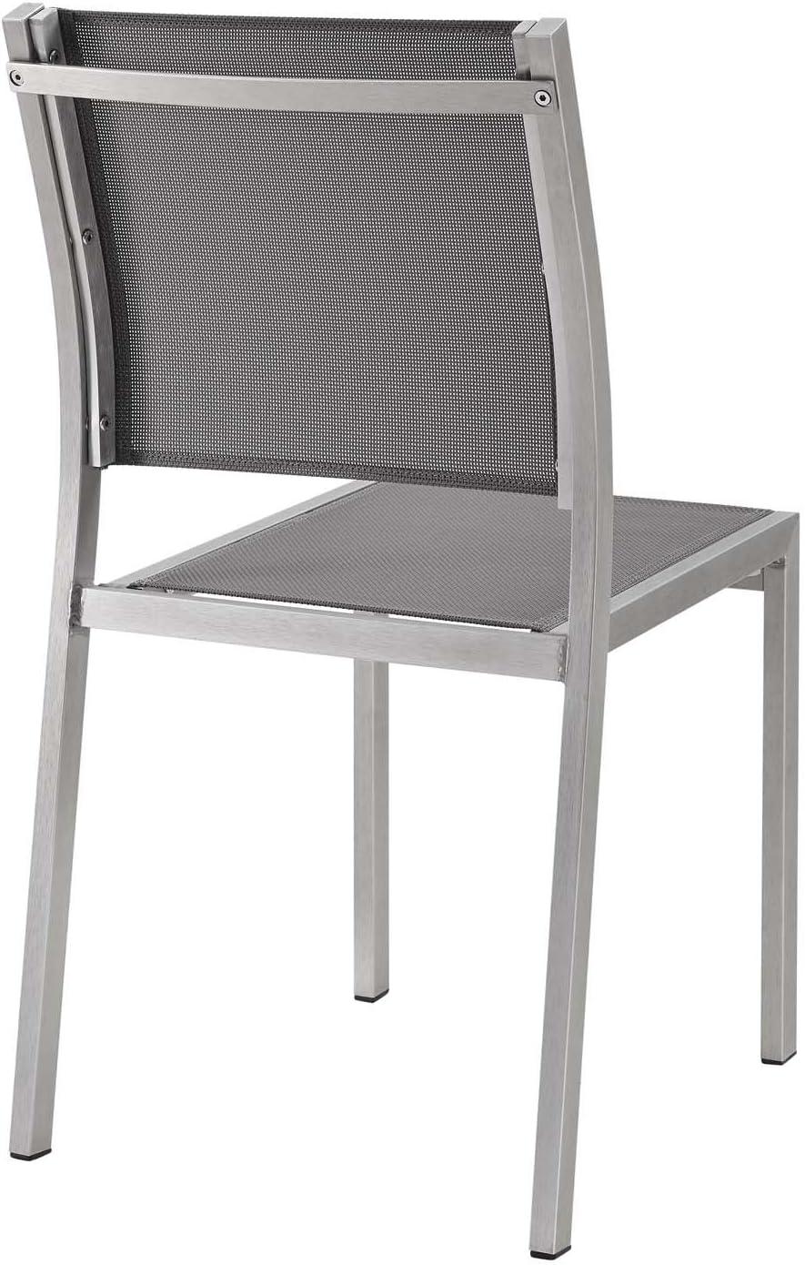 Modway Shore Outdoor Patio Aluminum Side Chair Silver Gray