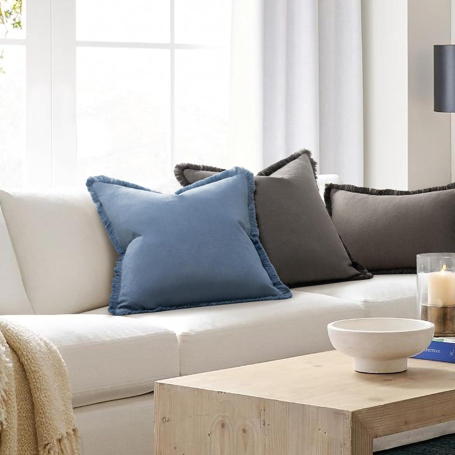 Deconovo Deconovo Pom-poms Velvet Reversible Pillow Cover (Set of 2)