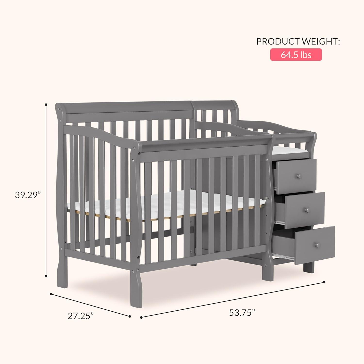 Dream On Me Jayden 4-in-1 Mini Convertible Crib and Changer