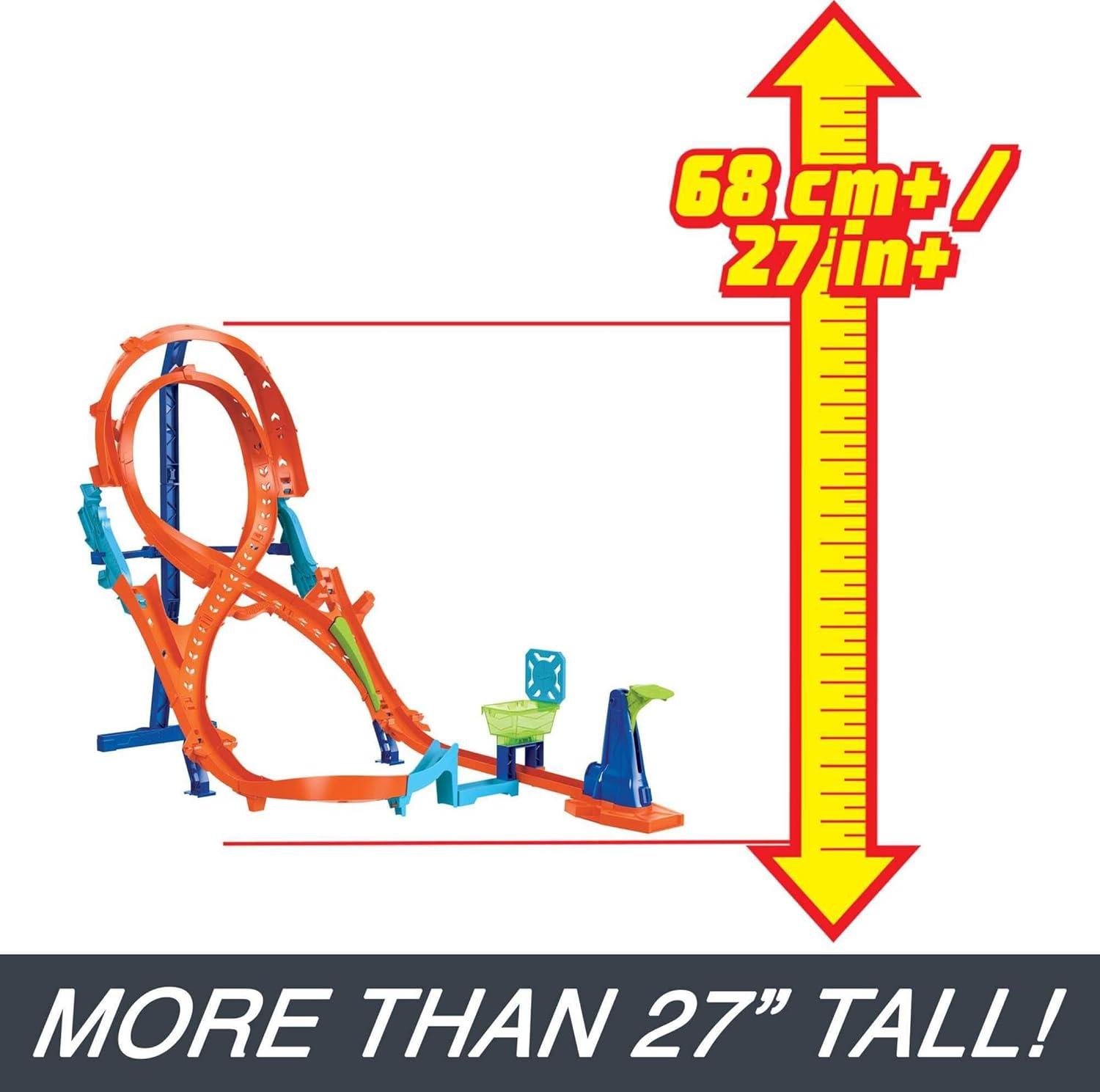 Hot Wheels Vertical-8 Jump Track Set with 1:64 Scale Car