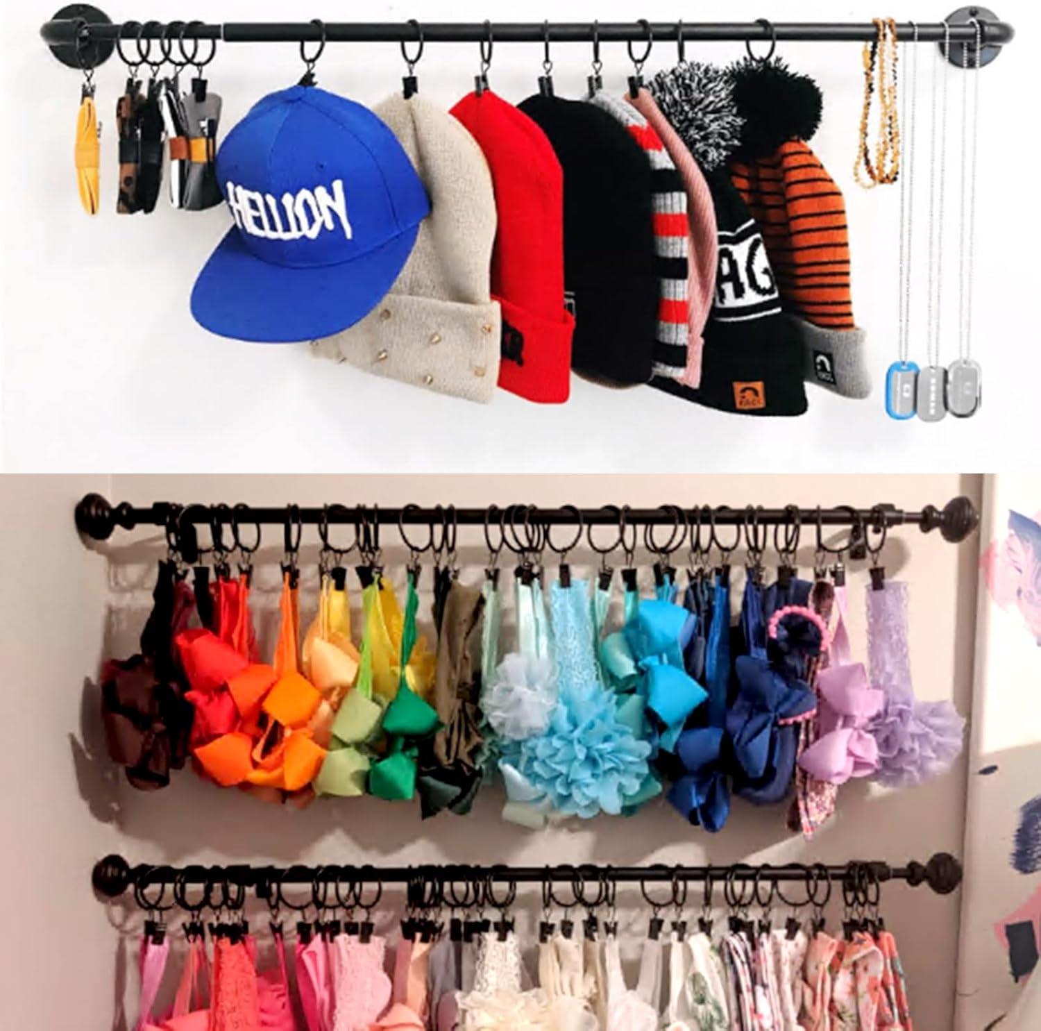 Clearance! Uscallm 40 Pack Metal Curtain Rings With Clips, Hat Clothes Clips, Drapery Clips With Rings, Drapes Rings 1.26in Interior Diameter Calf Stretch Box Unclaimed Pallets