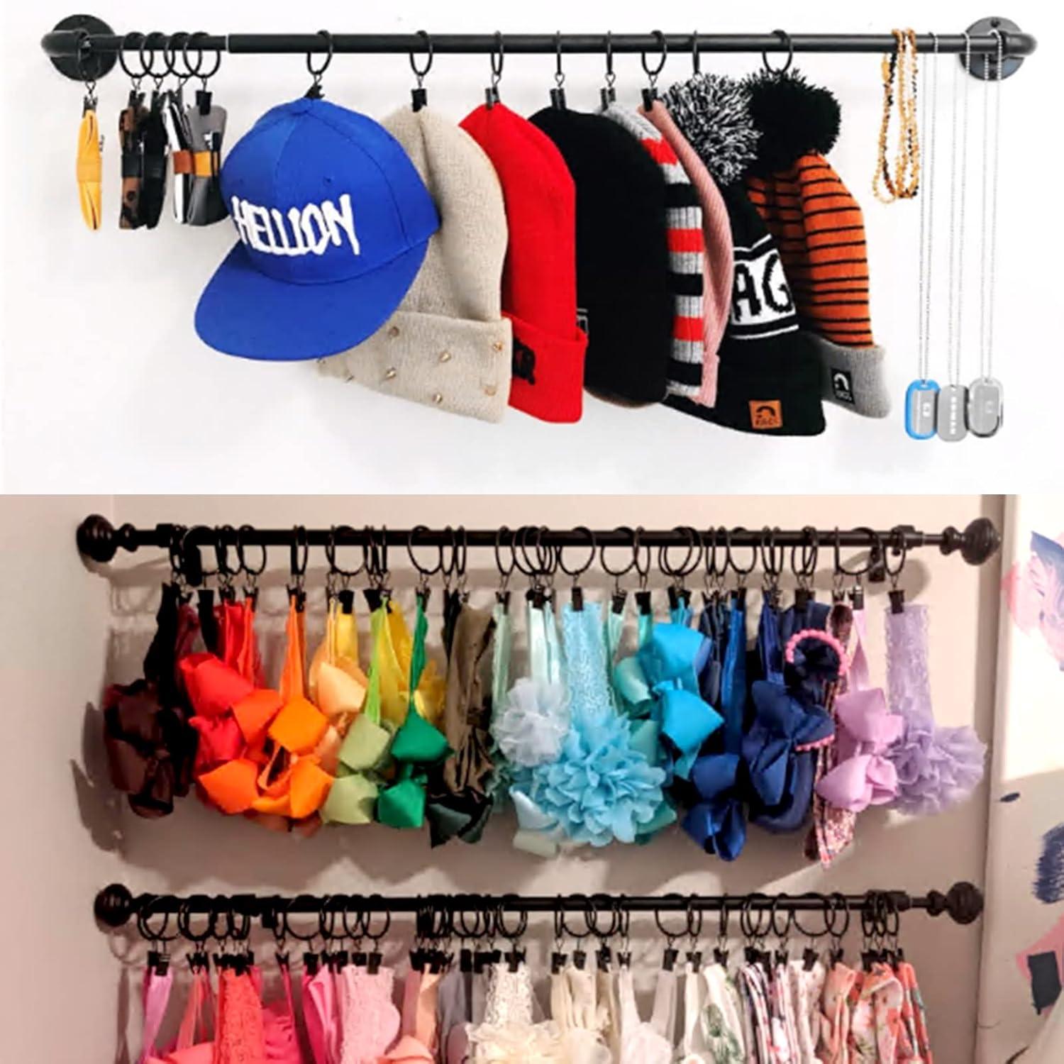 Clearance! Uscallm 40 Pack Metal Curtain Rings With Clips, Hat Clothes Clips, Drapery Clips With Rings, Drapes Rings 1.26in Interior Diameter Calf Stretch Box Unclaimed Pallets