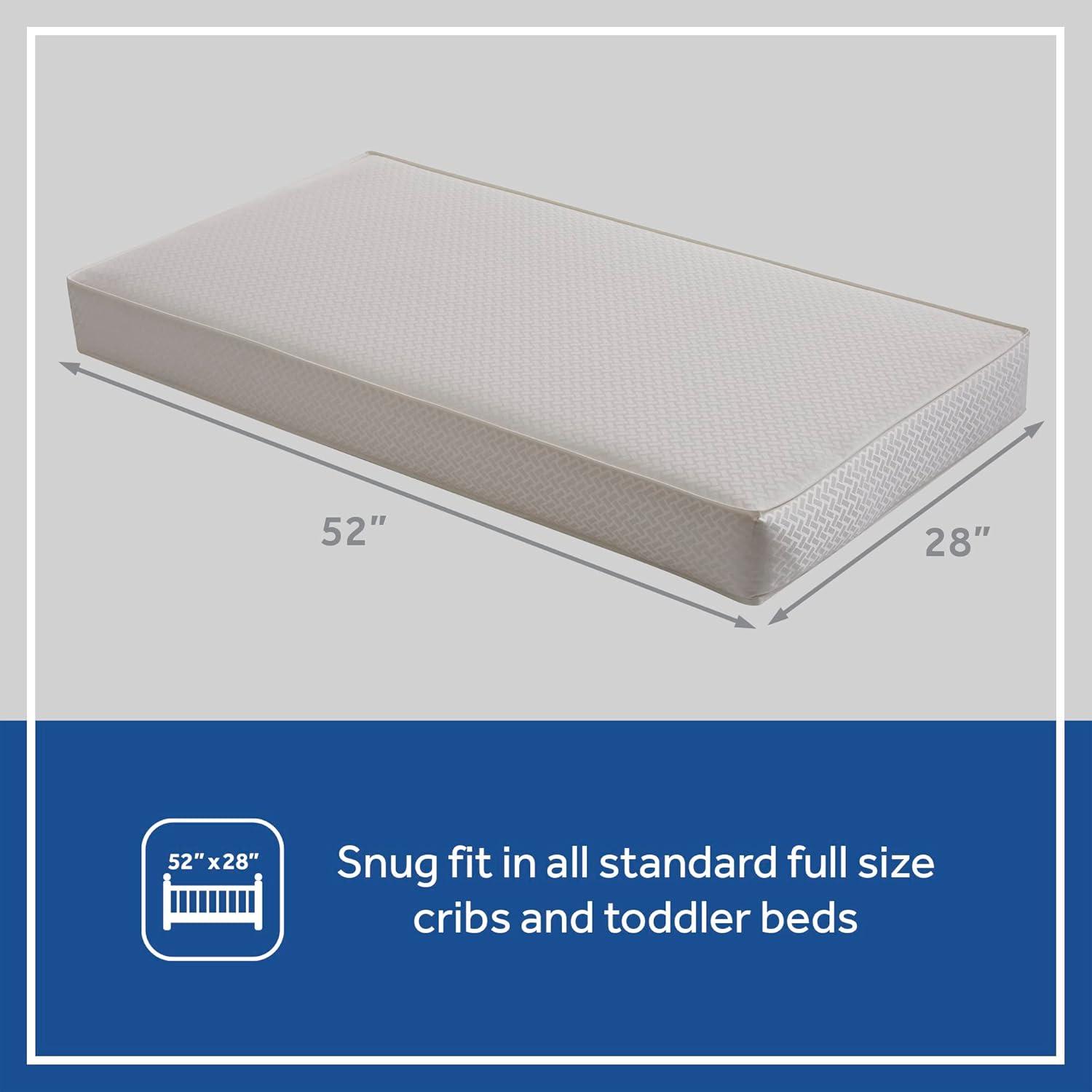 Sealy Baby Sealy Baby 2-Cool 2-Stage Dual Firmness Waterproof Baby Crib Mattress & Toddler Bed Mattress, GREENGUARD Gold Certified, 52" x 28""