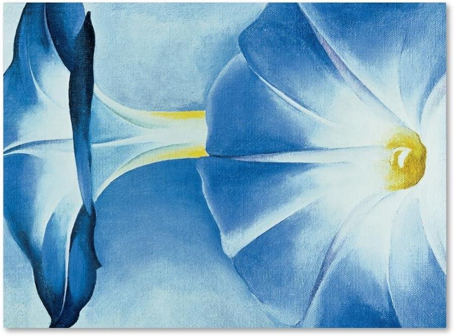 Trademark Fine Art -Georgia O'Keefe 'Blue Morning Glories' Canvas Art