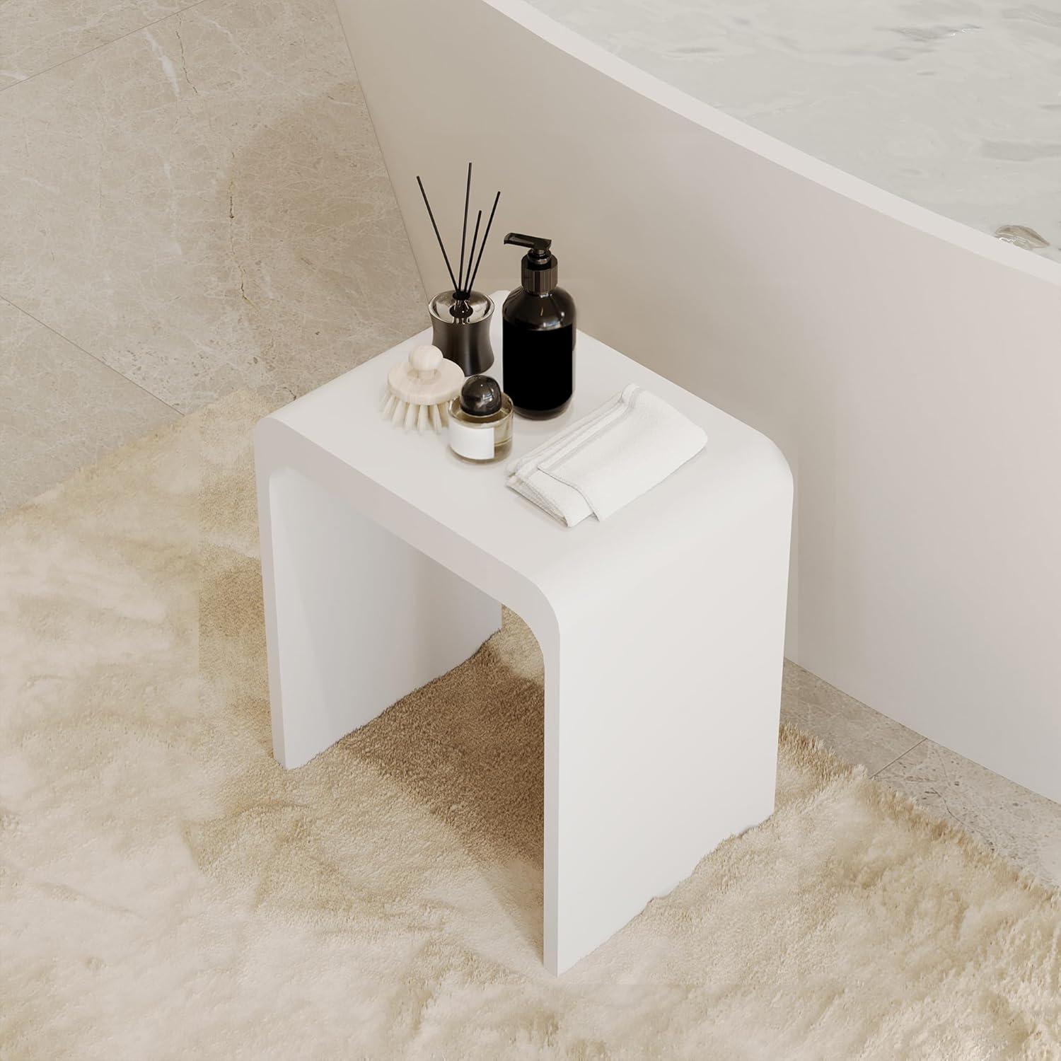Casainc Riverside Freestanding Solid Surface Bathroom Shower Stool