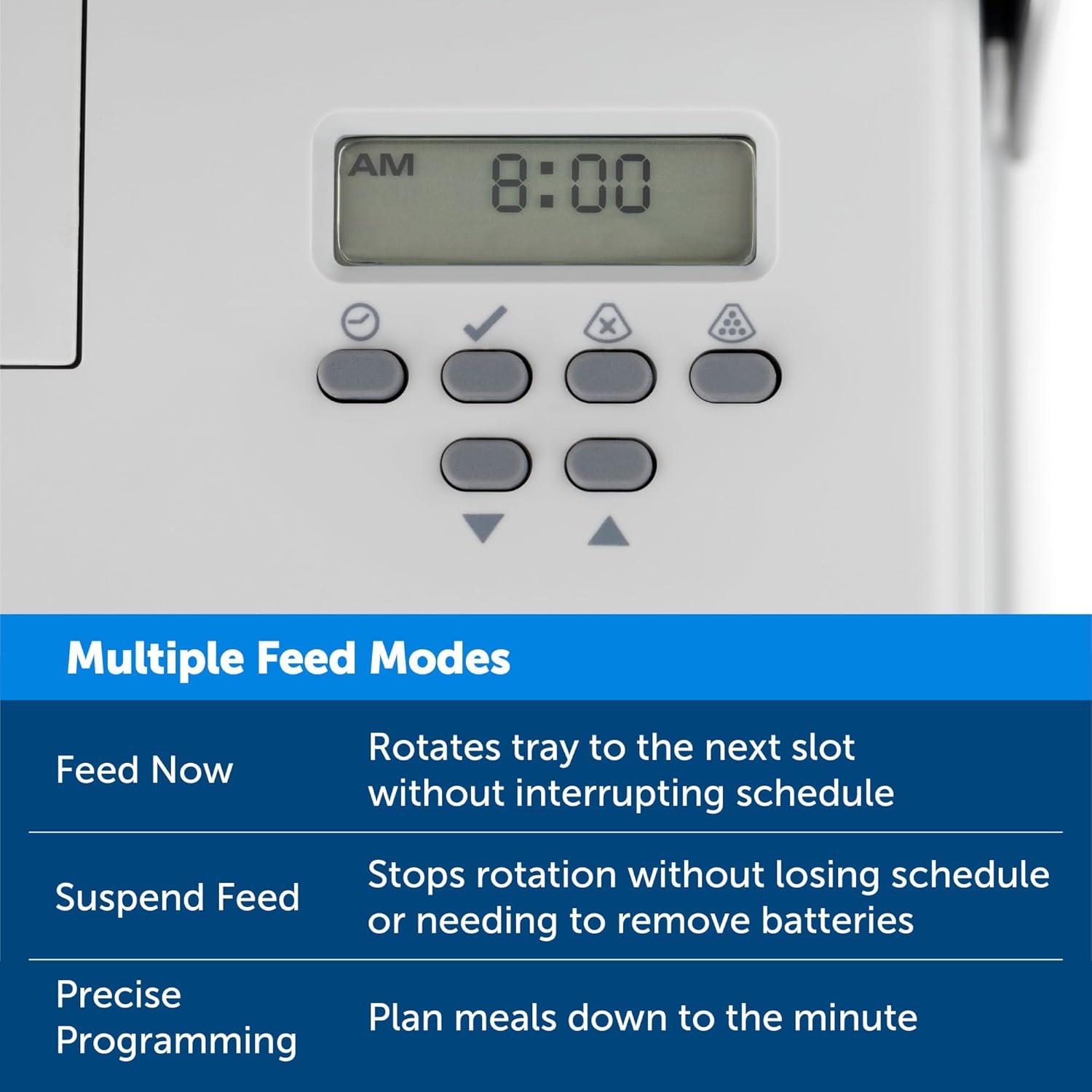 PetSafe 5 Meal Programmable Pet Food Dispenser, Automatic Dog and Cat Feeder - Dry or Semi-Moist Pet Food, Timed Cat Feeder or Dog Feeder, Slow Feed Portion Control (5 Cup/40 Ounce Total Capacity)